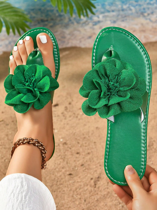 Women's Summer Fashion Flower Thong Sandals, Perfect For Beach And Casual Occasions