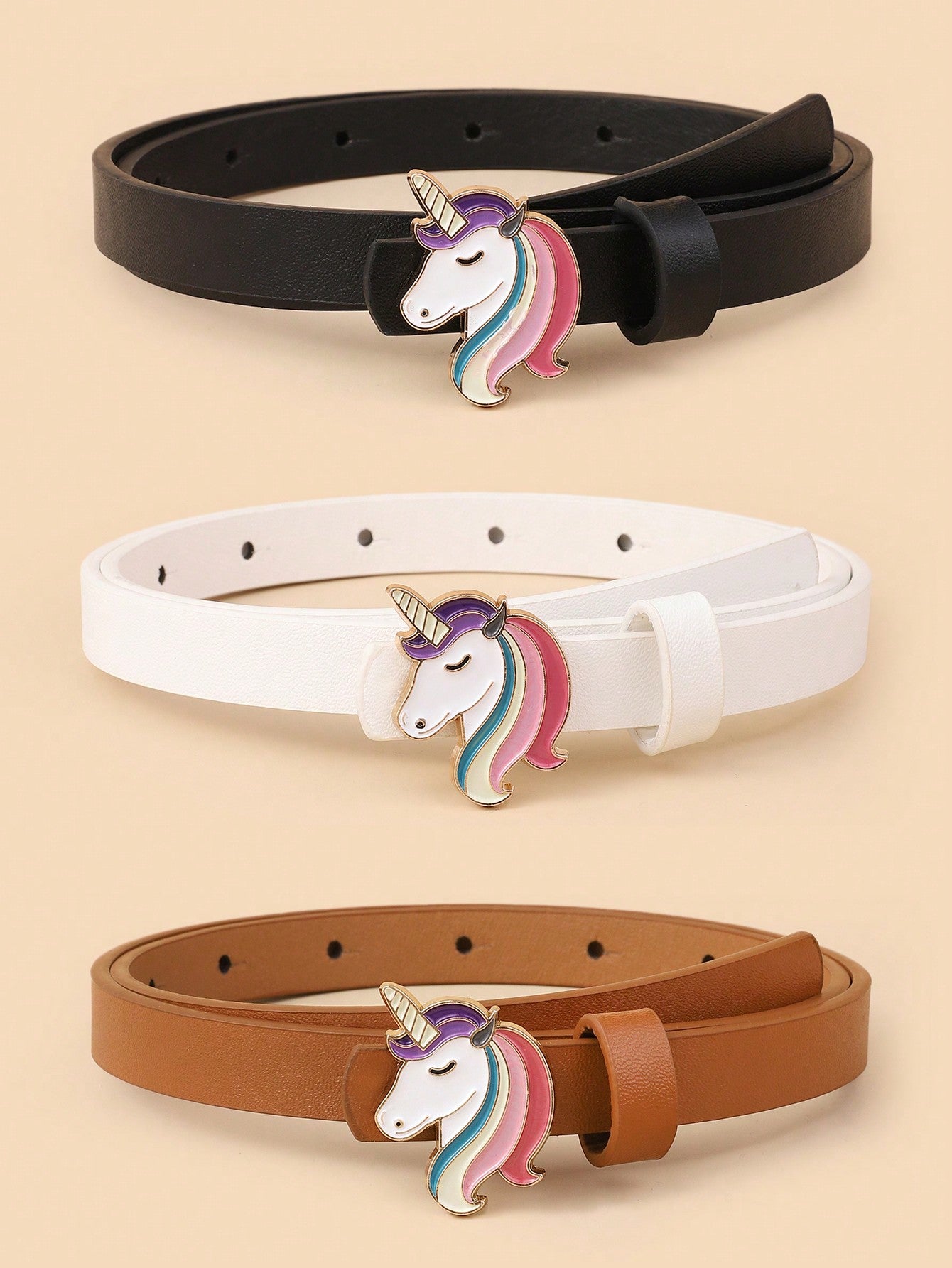 New Arrival Kids' 3pcs/Set Colorful Belt With Buckle