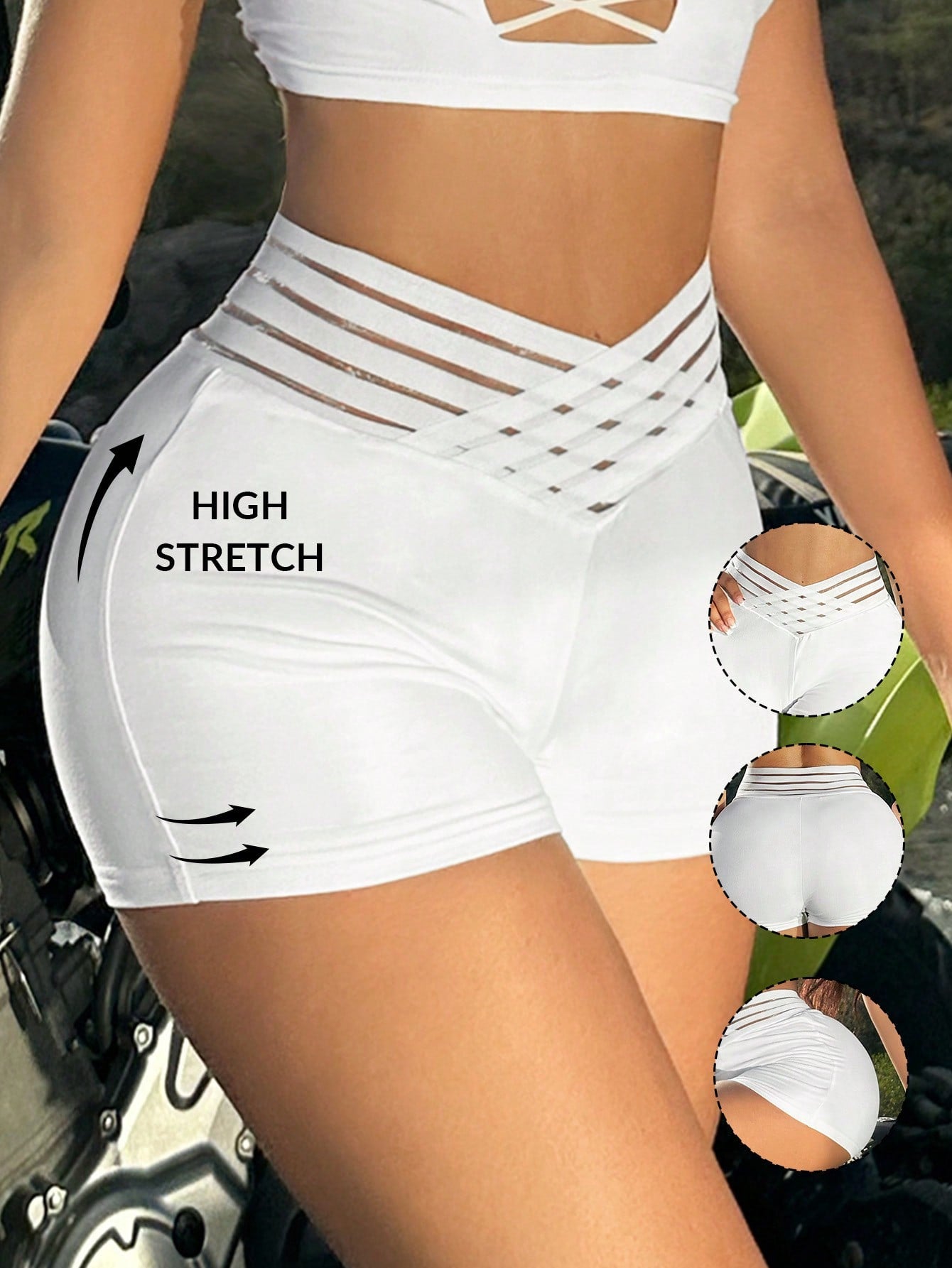 Women's Summer Sexy Mesh Splice Slim Fit Mini Shorts