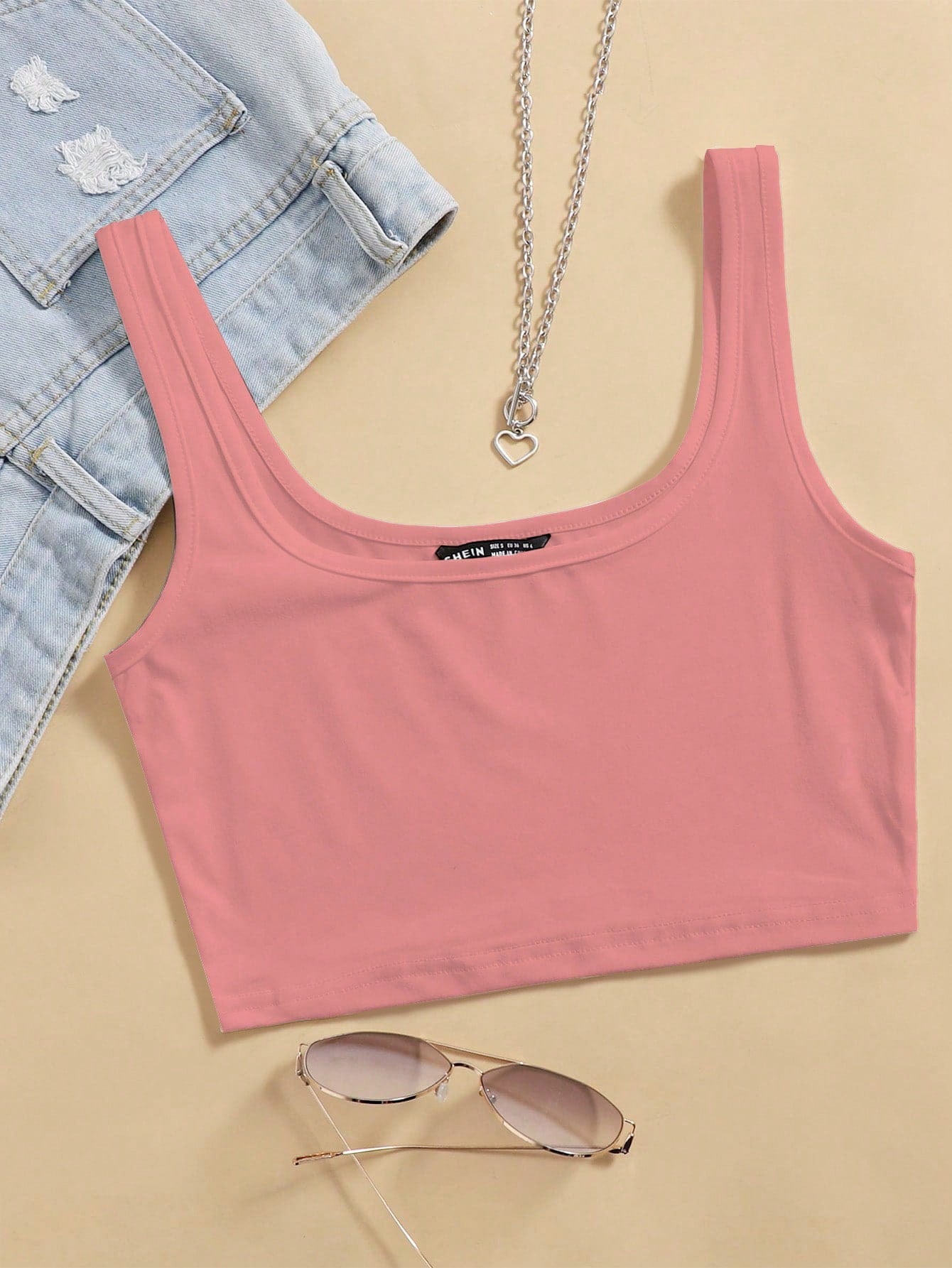 Solid Crop Tank Top