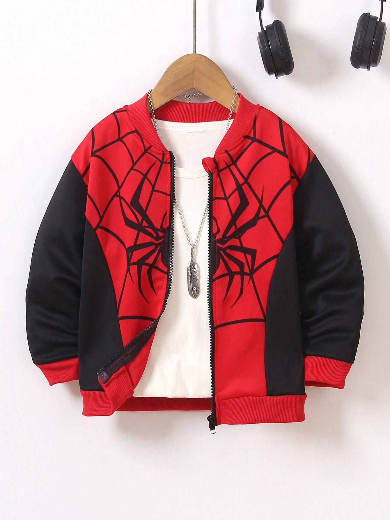 Young Boy Casual, Cute, Sporty, Fashionable Street Style Zipper Jacket For Spring And Autumn