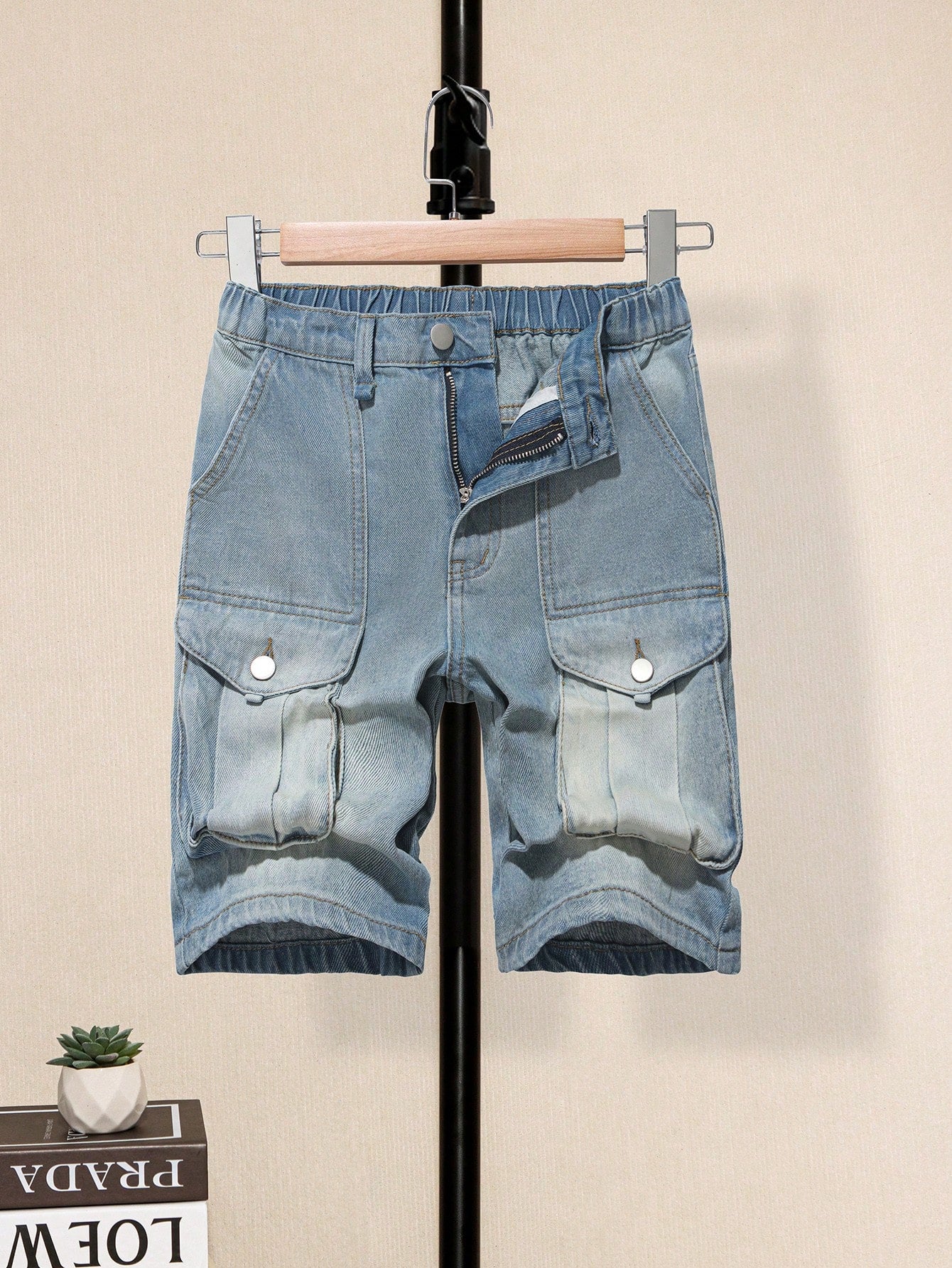 Tween Boys' Washed Simple Daily Denim Shorts, Summer Jean Shorts