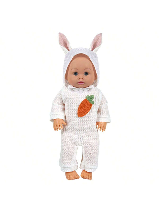 16 Inch (Approximately 43 Cm) Baby Doll Clothing Accessories,  Jumpsuit Pajamas With Rabbit Ear Hat, Children's Day Gift