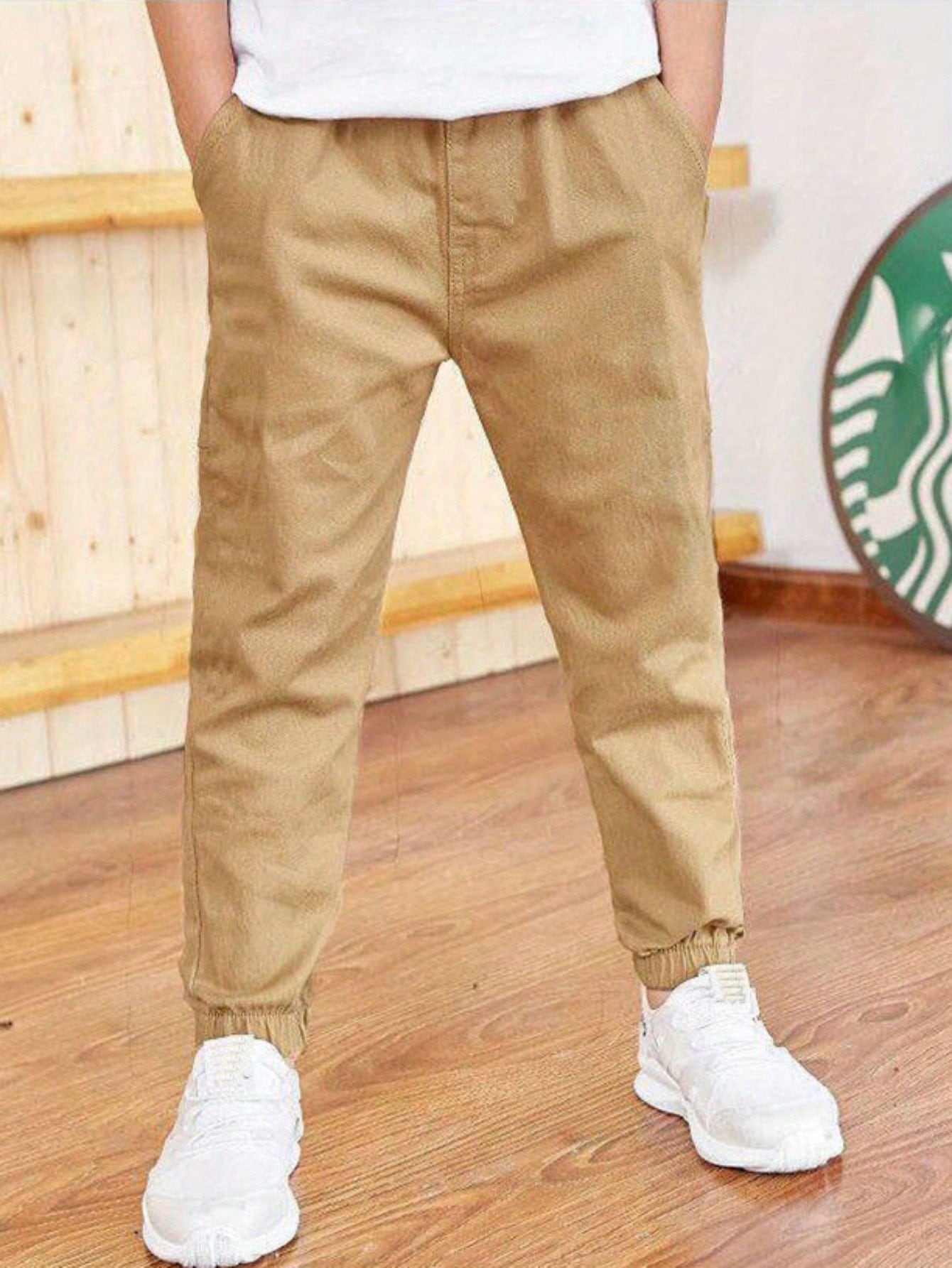 1pc Tween Boy Casual Sports Drawstring Pants For Spring/Summer/Fall