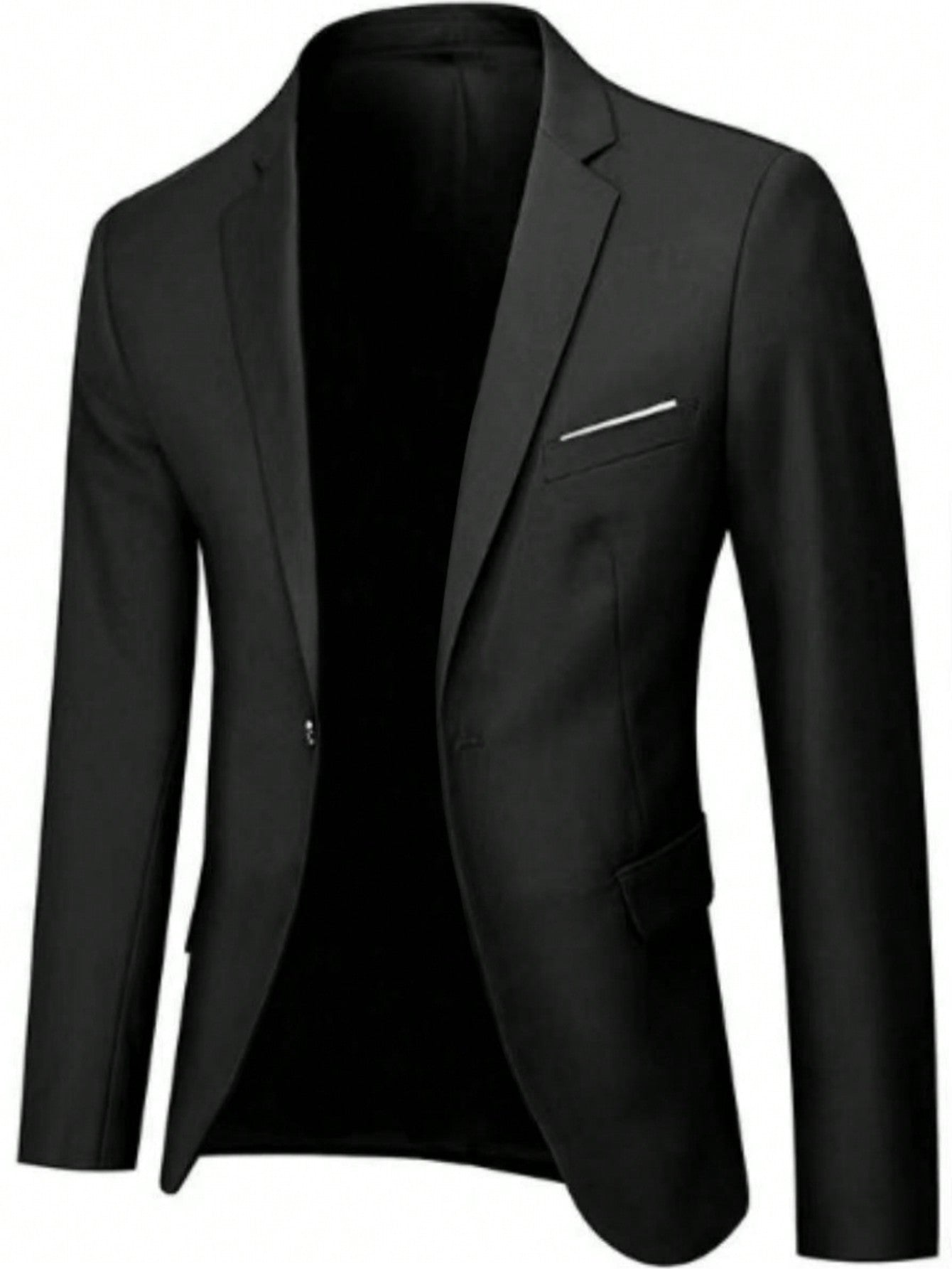 Men's European Style Formal Black Blazer, Groomsmen Groom Wedding Business Professional Outfit, Suit Jacket