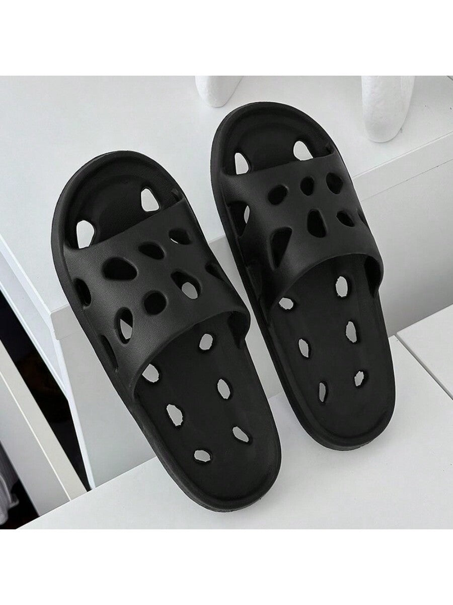 Summer Indoor Slippers With Hollow Out Design, Anti-Slip & Quick-Drying