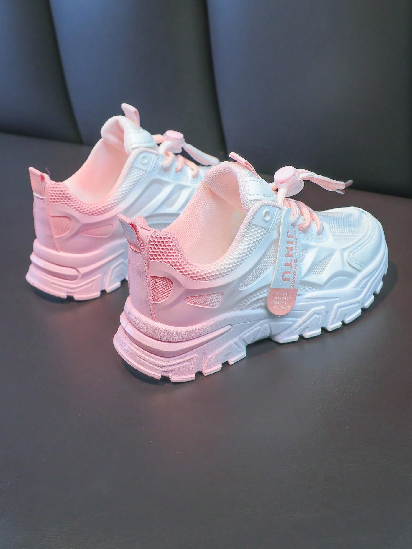 Girls' Cute Pink Breathable Fashion Sneakers For Summer, Comfortable For Daily Wear And Running