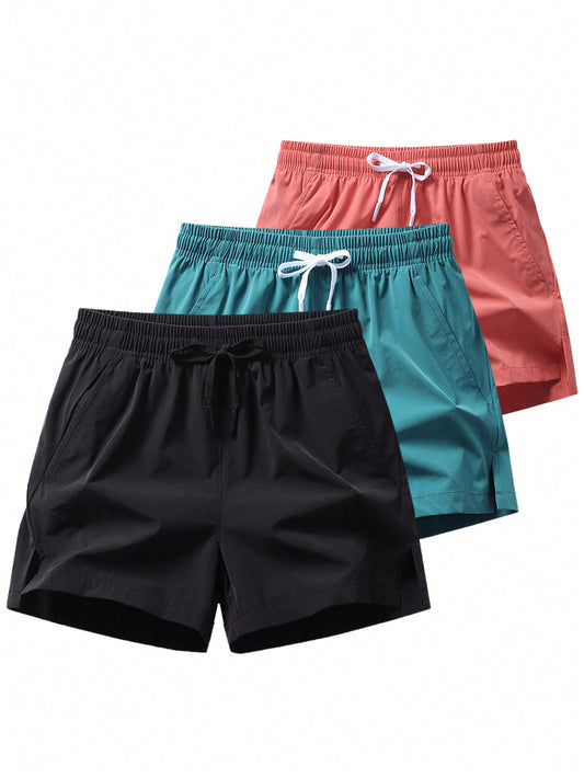 3pcs Men's Loose Basketball Shorts For Outdoor Exercise, Running, And Casual Wear, Summer