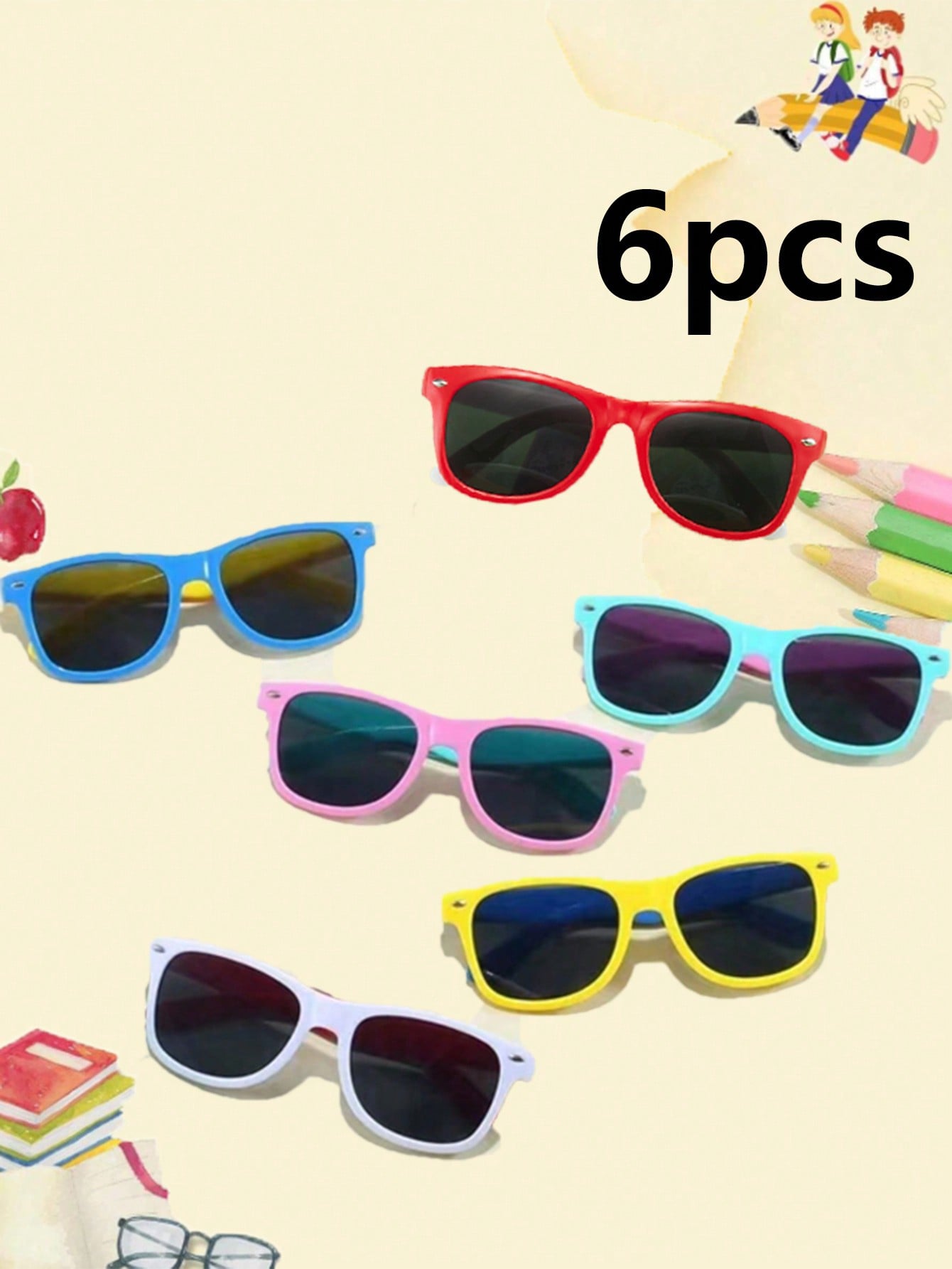 6pcs Sunglasses Bulk(Suitable For Children), Sunglasses Party Favor With UV Protection Beach Pool Birthday Party Supplies, Goody Bag Fillers ,Children's Day Gifts