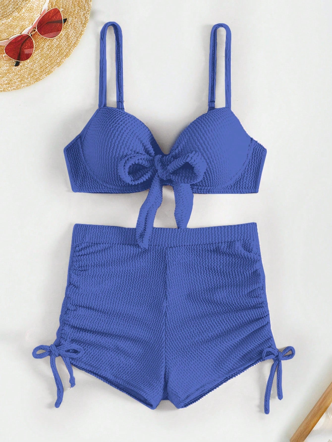 Swim Summer Beach Ladies' Front Tie Detail & Drawstring Bikini Set