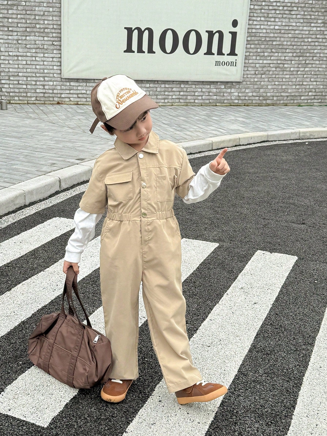 Toddler Boys' Casual Korean Workwear Style Overalls With Distressed Details And Multiple Pockets, Perfect For Spring/Summer, Suitable For Various Occasions, Street Style, Versatile And Fashionable, Cool And Handsome