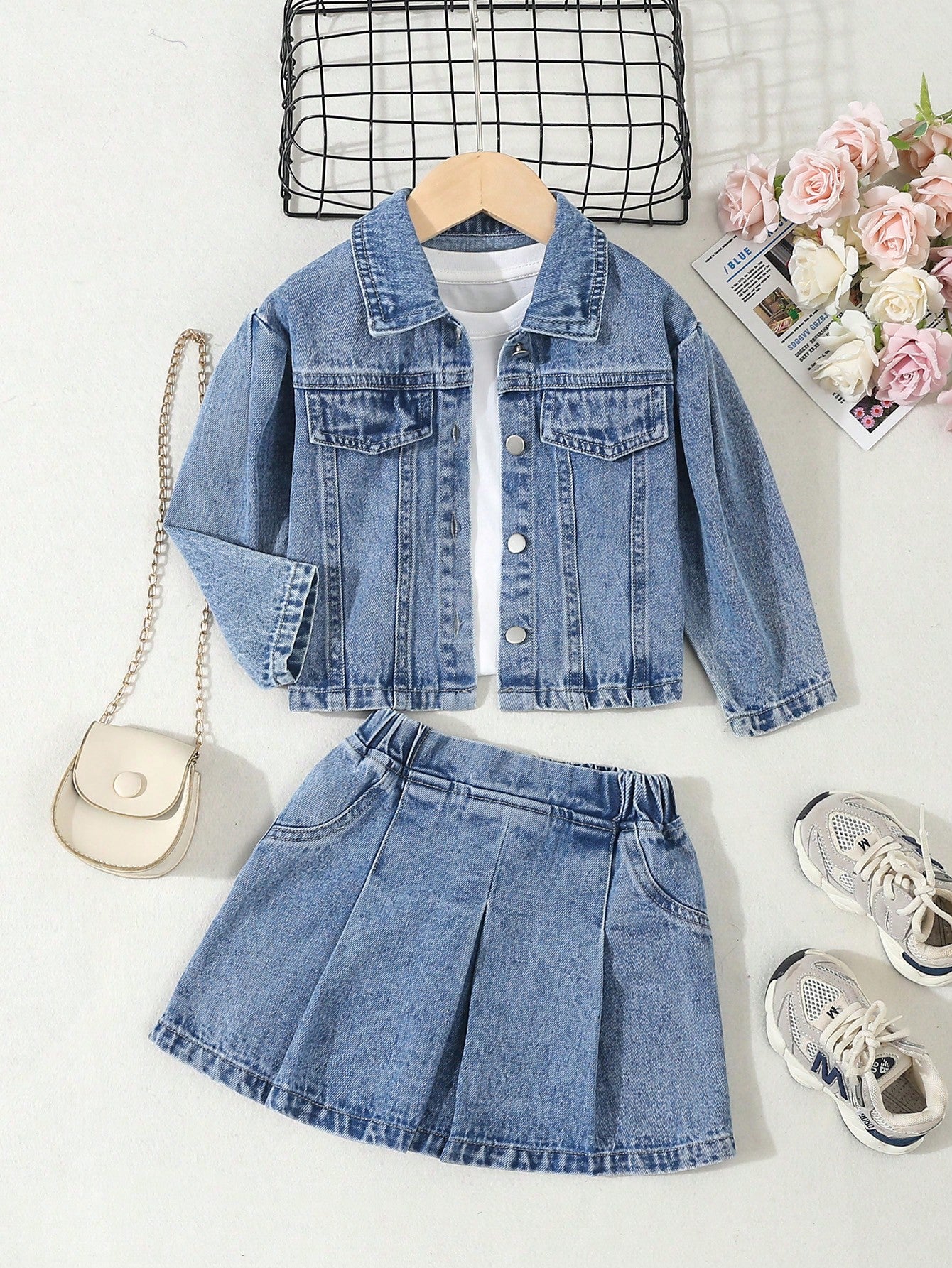 Streecool Kids Little Girls' Simple & Casual Comfortable Denim Outfit