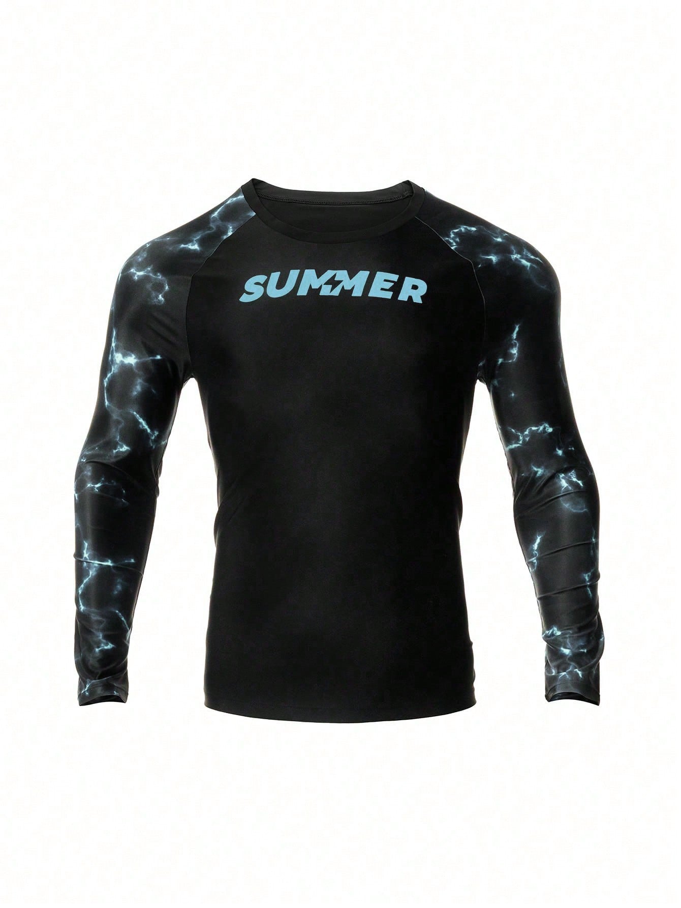 Men's Lightning Print Patchwork Long Sleeve Surfing Rash Guard