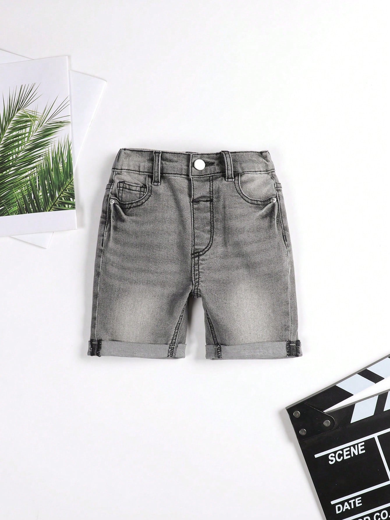 Young Boy Casual Personality Summer Outdoor Stretch Denim Shorts