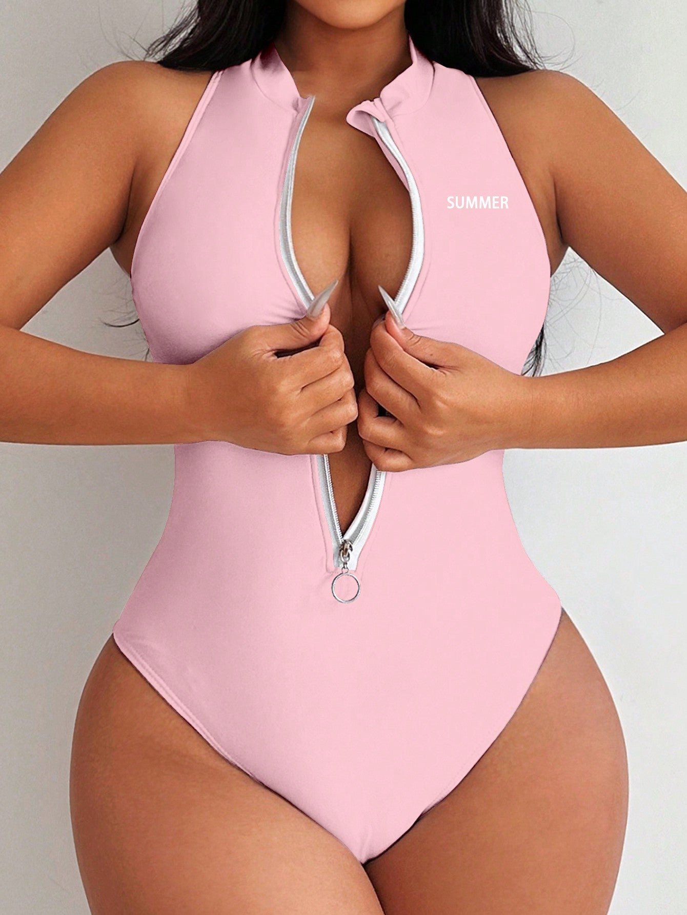 Swim Summer Beach Women Random Print One-Piece Swimsuit