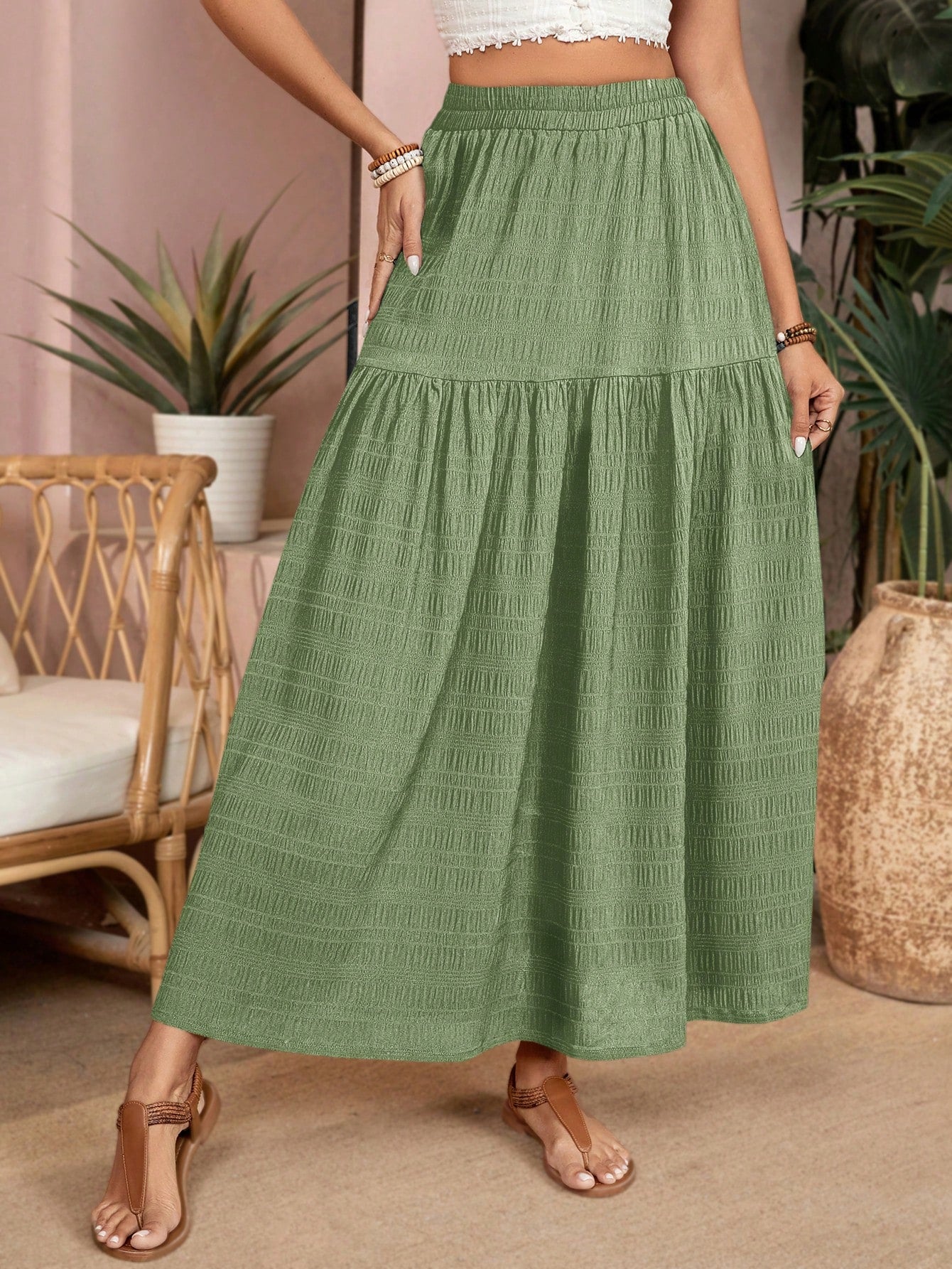 Women's Solid Color Simple Casual Daily Wear Long Skirt