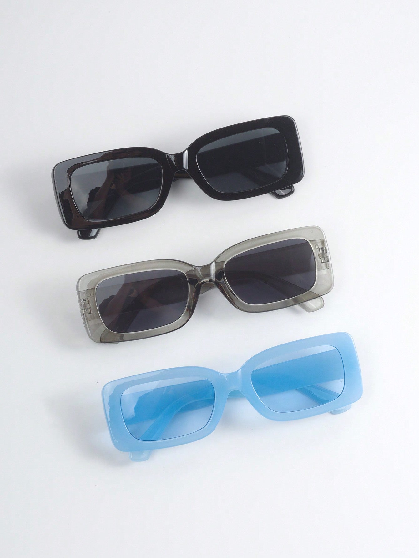 3pairs Kids' Fashionable Square Shaped Sunglasses