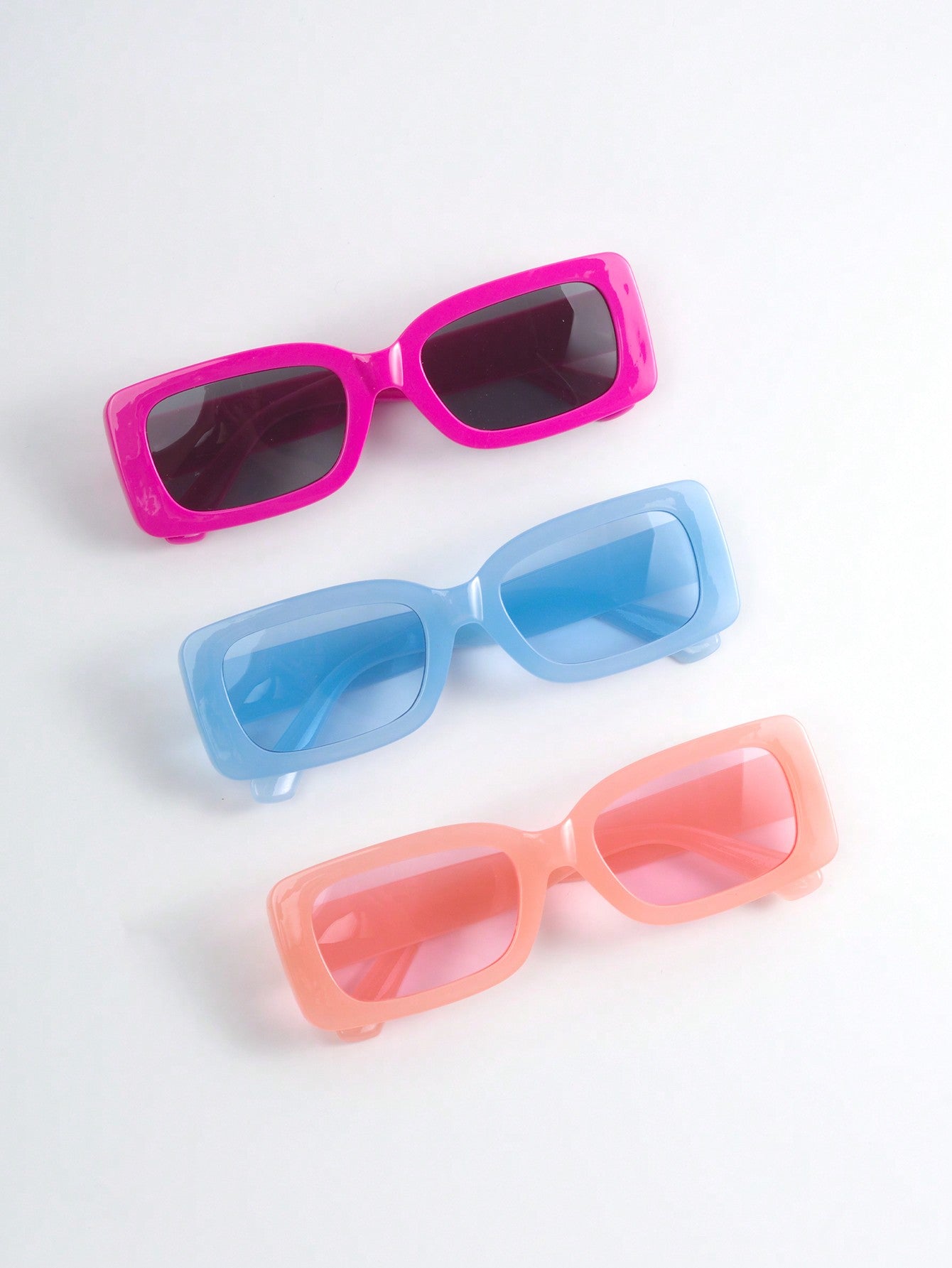 3pcs Kids' Fashionable Square Shaped Sunglasses