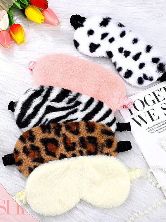 1pc Plush Eye Mask Soft Sleeping Eye Mask Fluffy Comfortable Sleeping Eye Mask Perfect For Teen Girls And Boys Sleepover Birthday Party Gifts