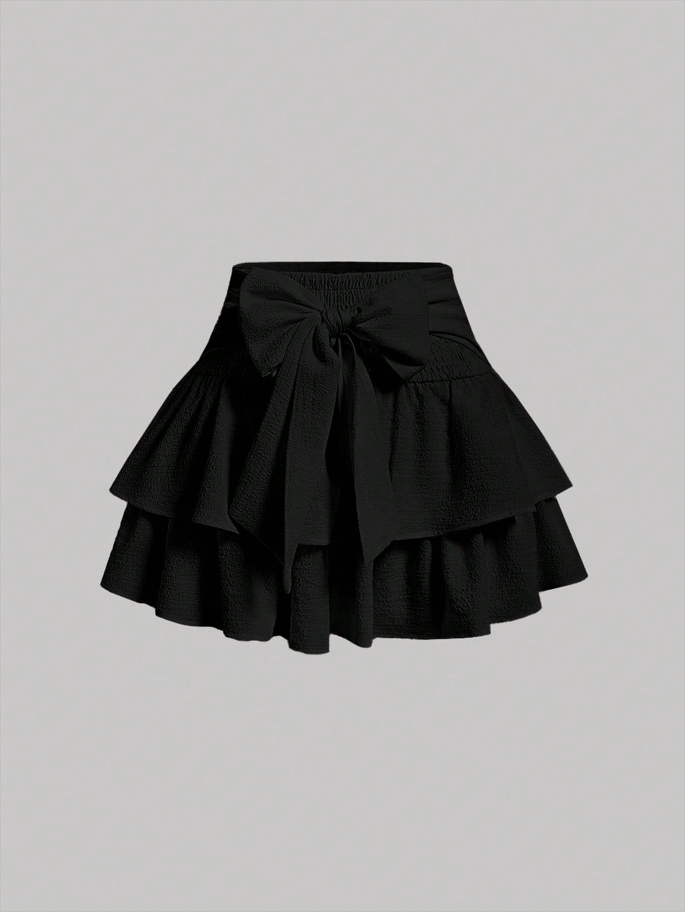 Multi-Layer Cake Skirt With Bowknot Tie Straps, Summer Concert Women Outfit