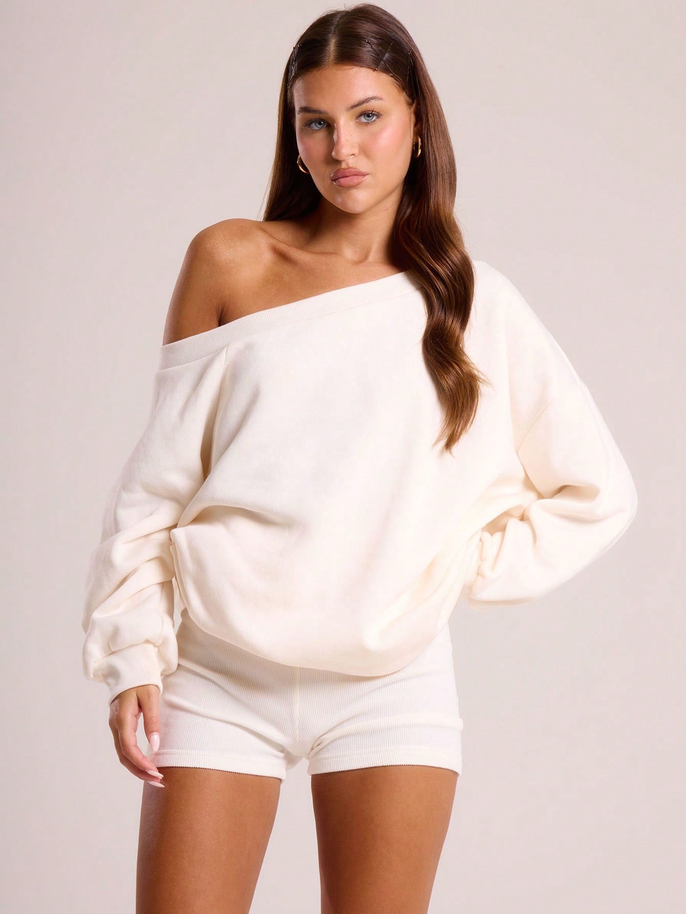 Loose Fit Off Shoulder Sweatshirt