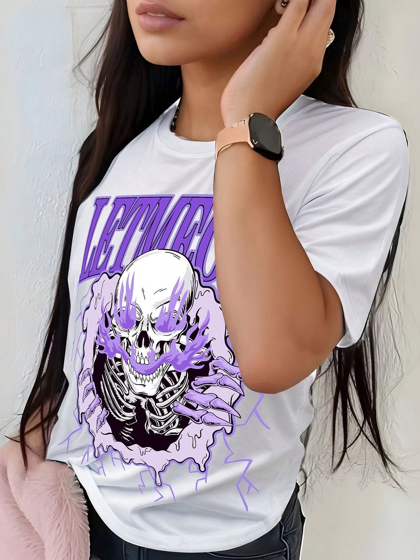 Summer Skull Pattern Printed Women's T-Shirt