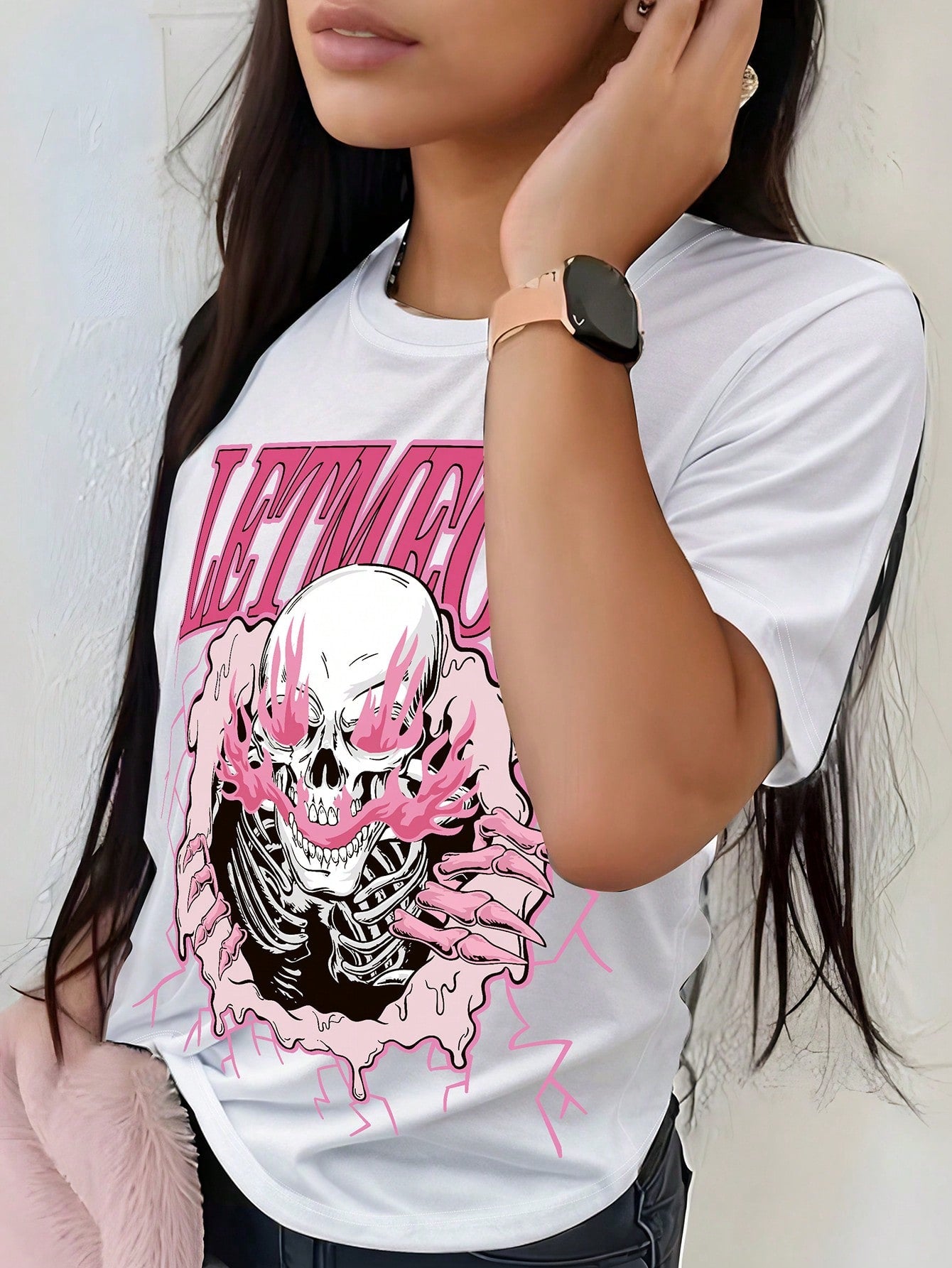 Summer Skull Pattern Printed Women's T-Shirt