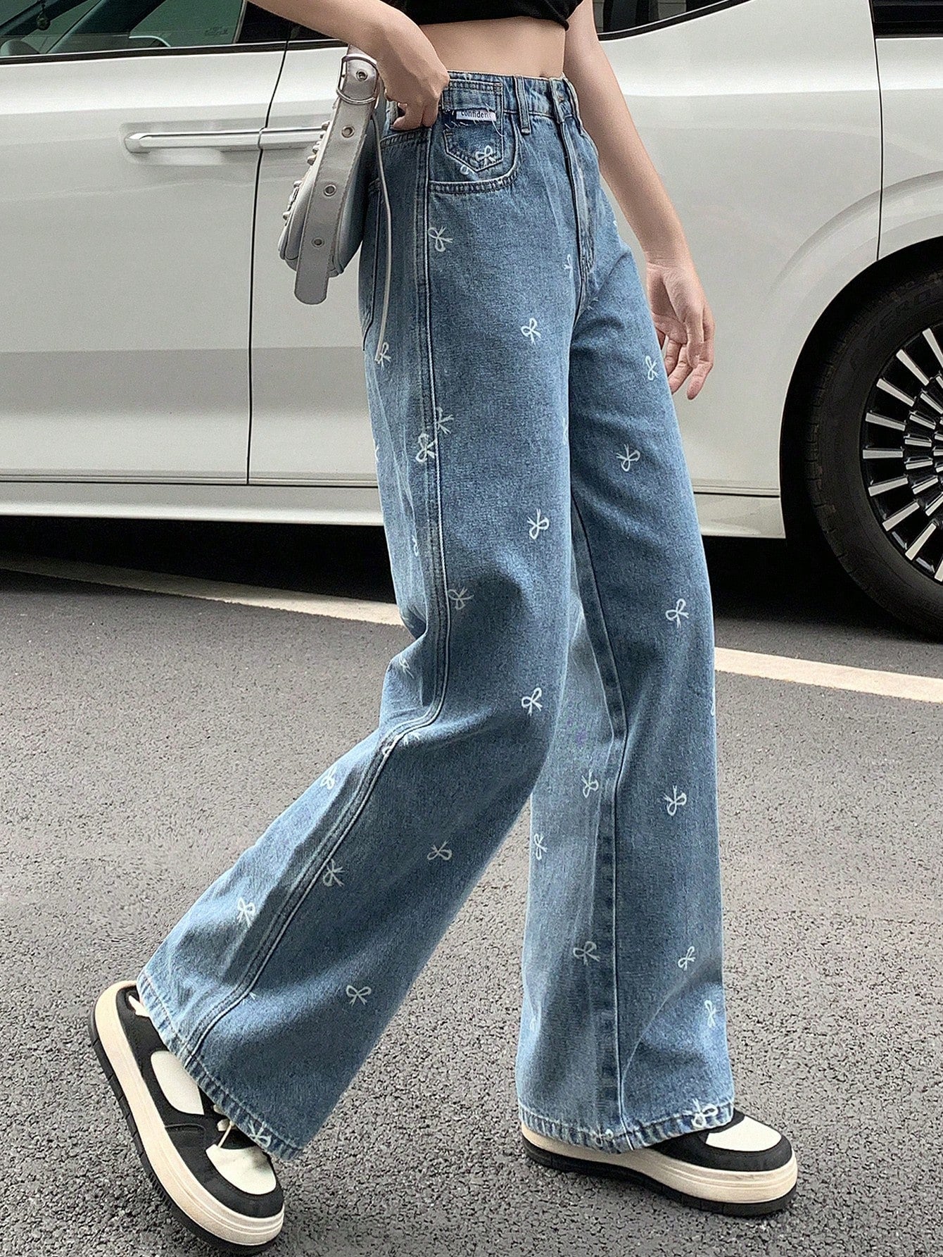 Casual Straight Leg Jeans With Washing Effect