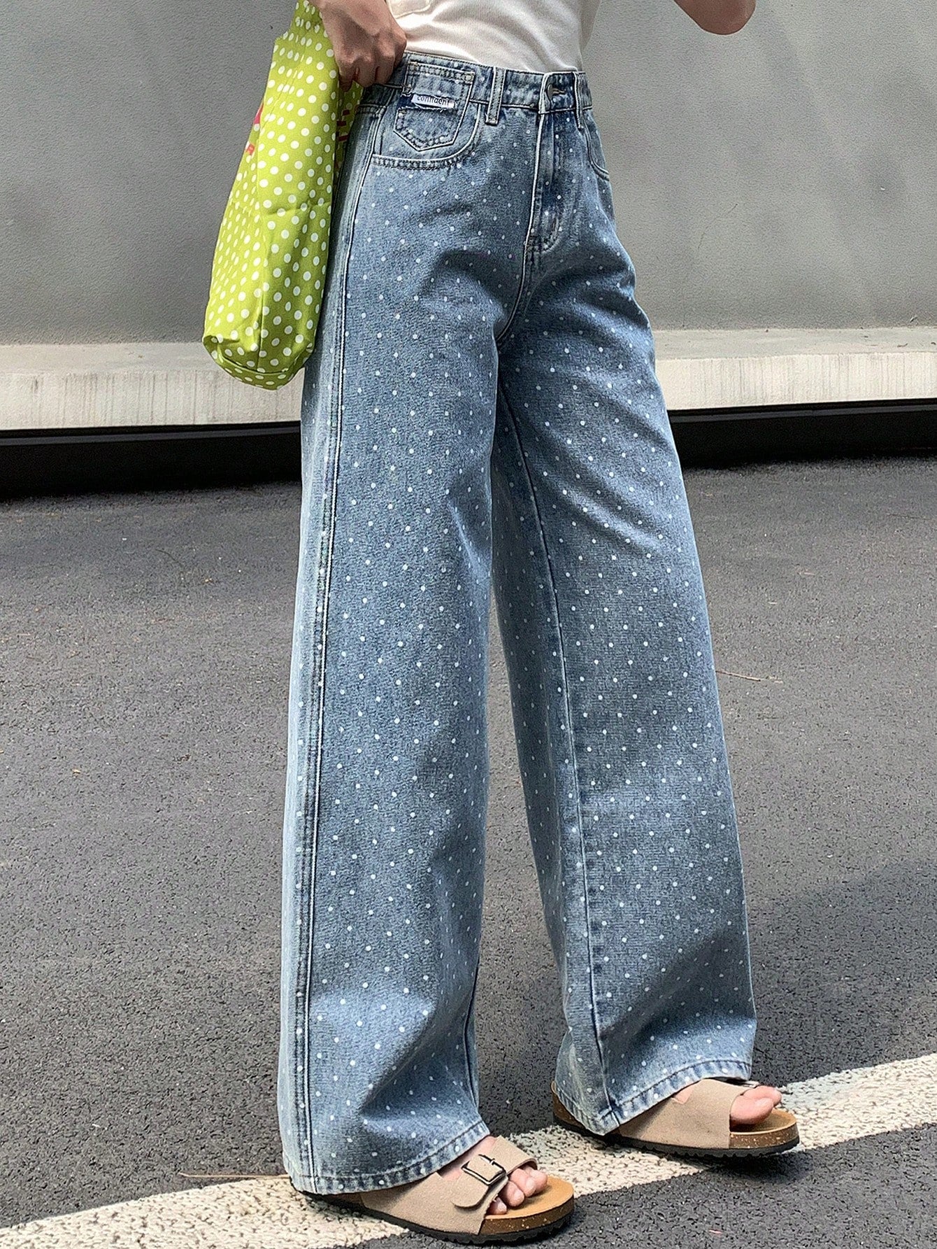 Casual Straight Leg Jeans With Washing Effect