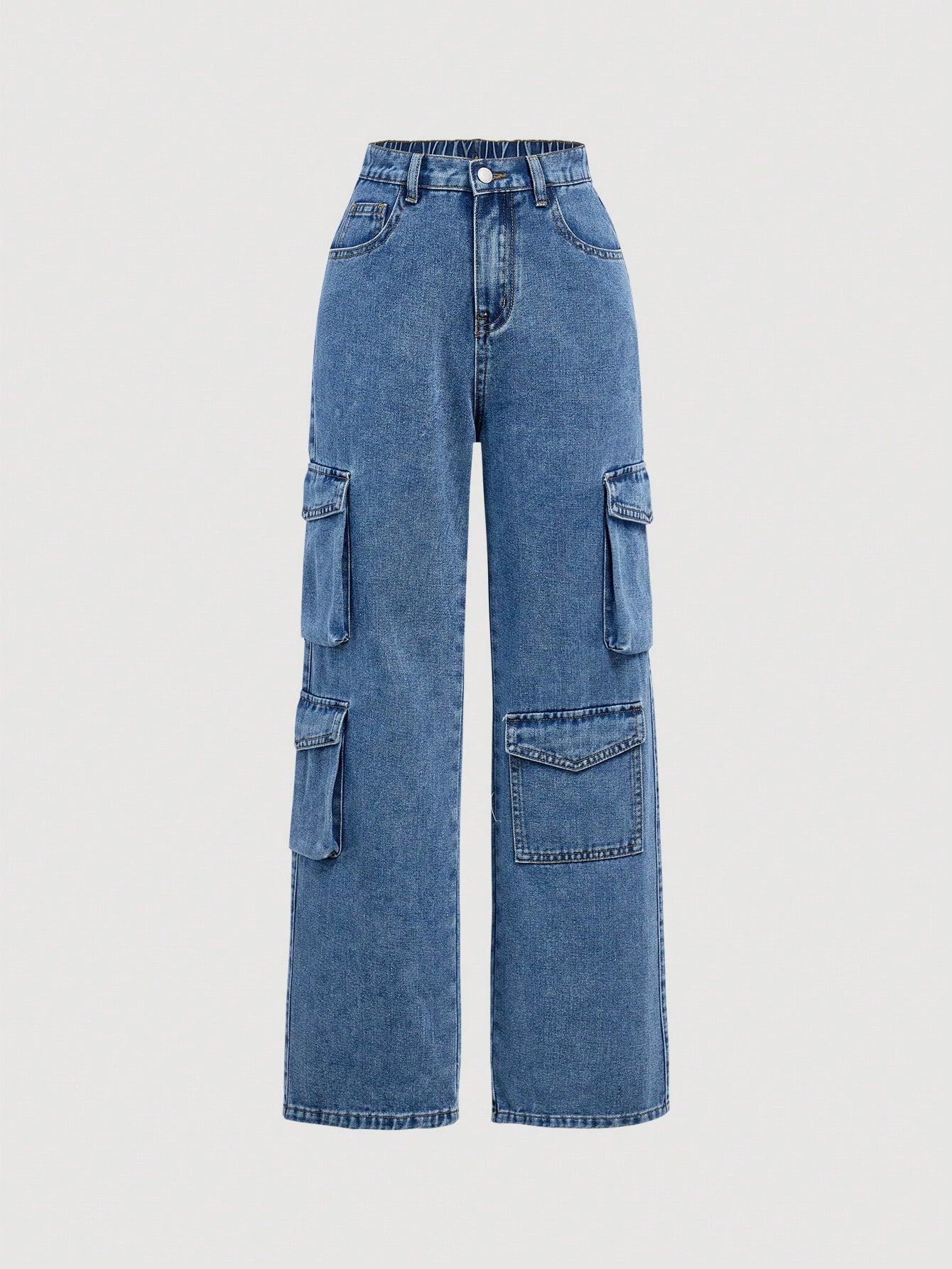 Teen Girl Flap Pocket Side Cargo Jeans