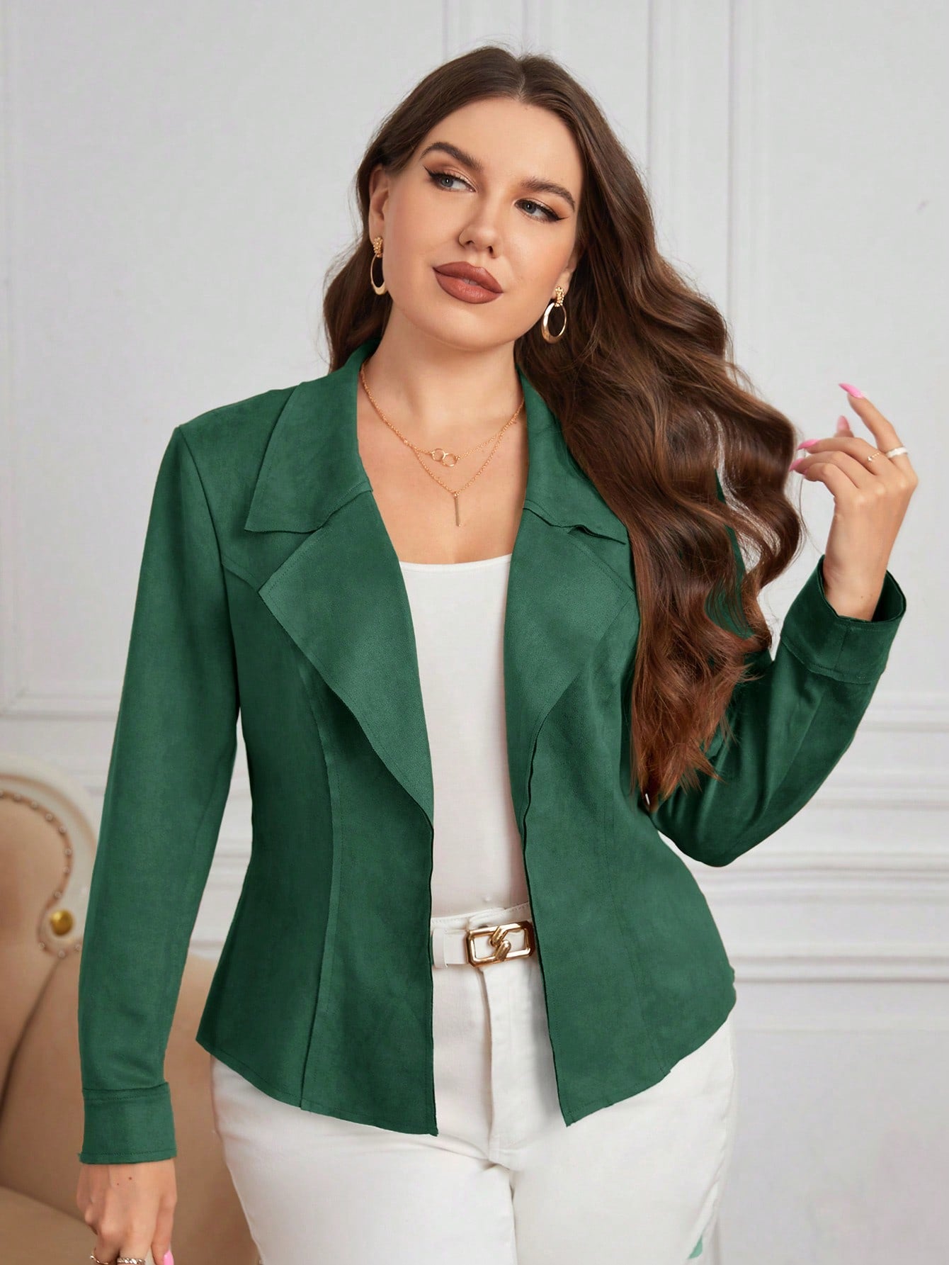 Plus Size Women's Front Zip Jacket