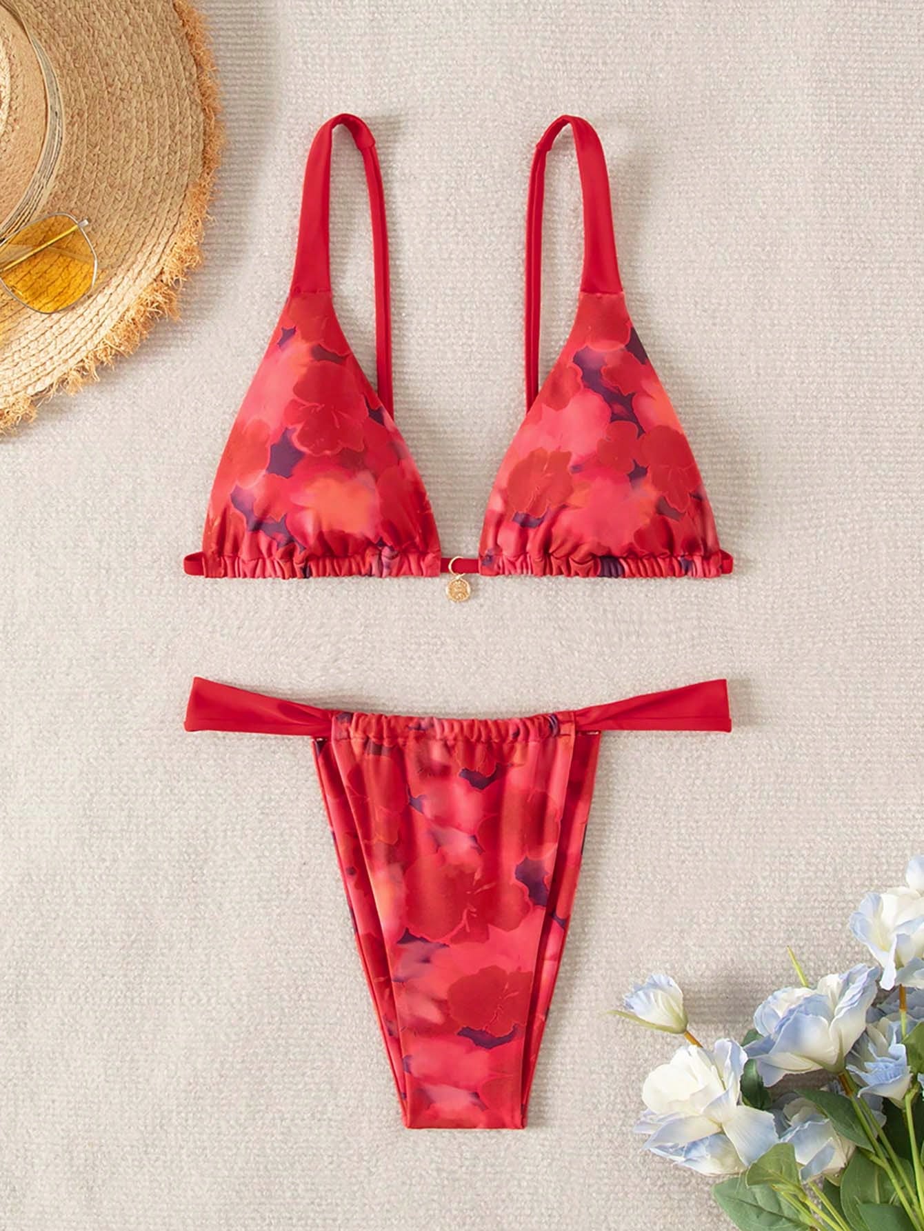 Women's Summer Beach Tie-Dye Sexy Bikini Set (Random Print)