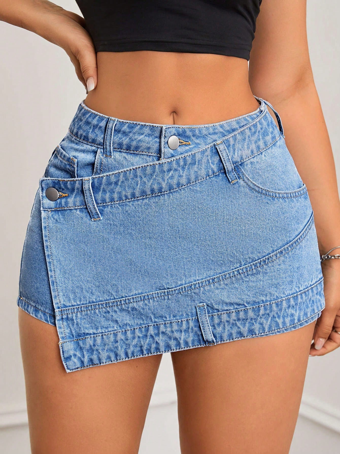 Women's Irregular Short Denim Skort