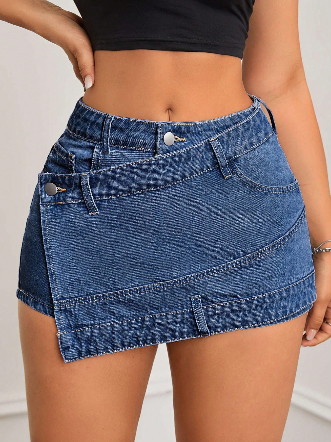 Women's Irregular Short Denim Skort