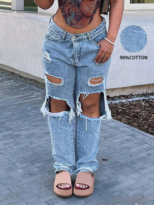 2024 Hot-Selling Distressed Denim Jeans, Imported From Europe And The US