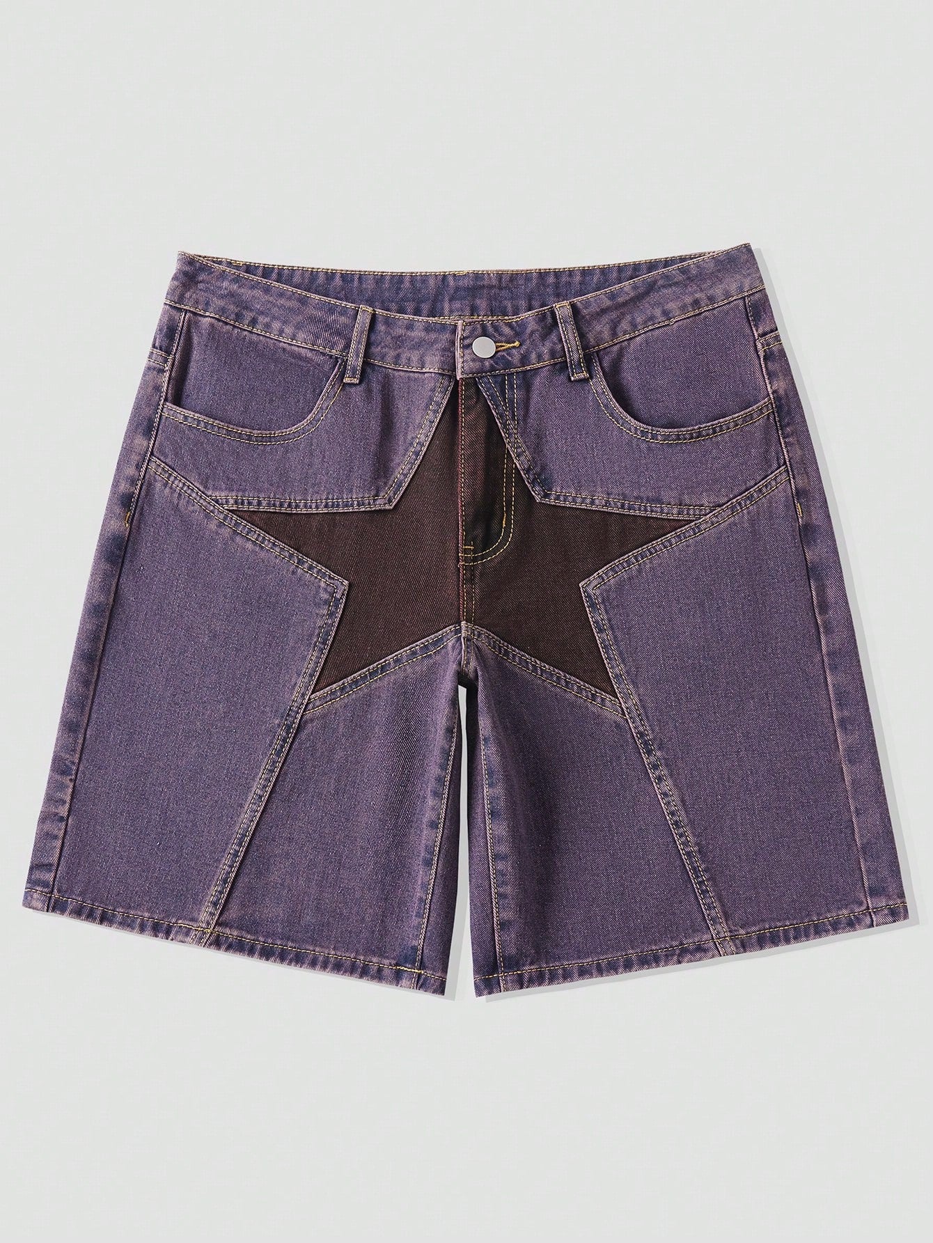 Men Star Print Denim Shorts