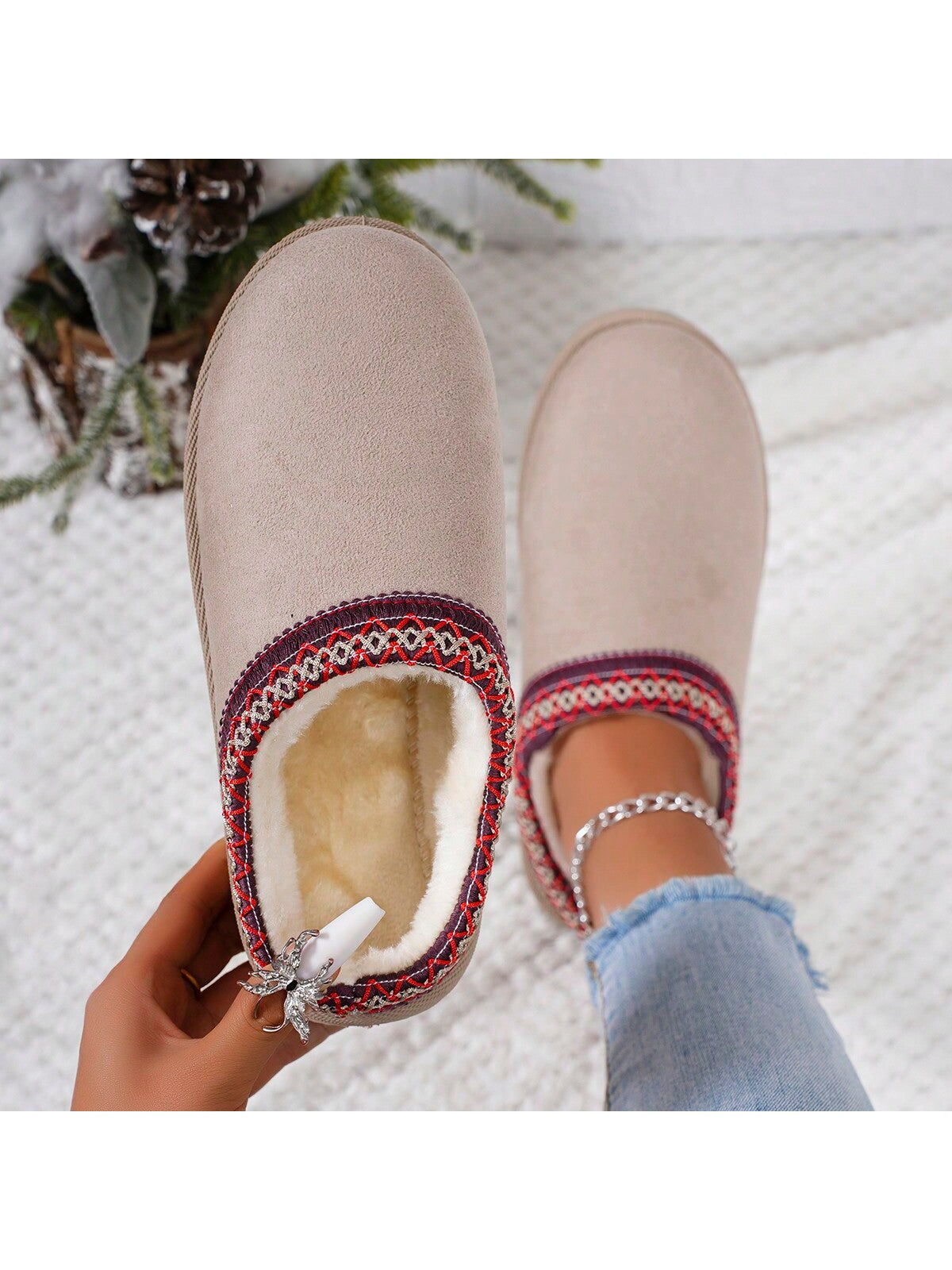 Shoes/Women's Shoes/Ladies' Fashionable House Outdoor Warm Casual Slippers Shoes Fluffy Shoes