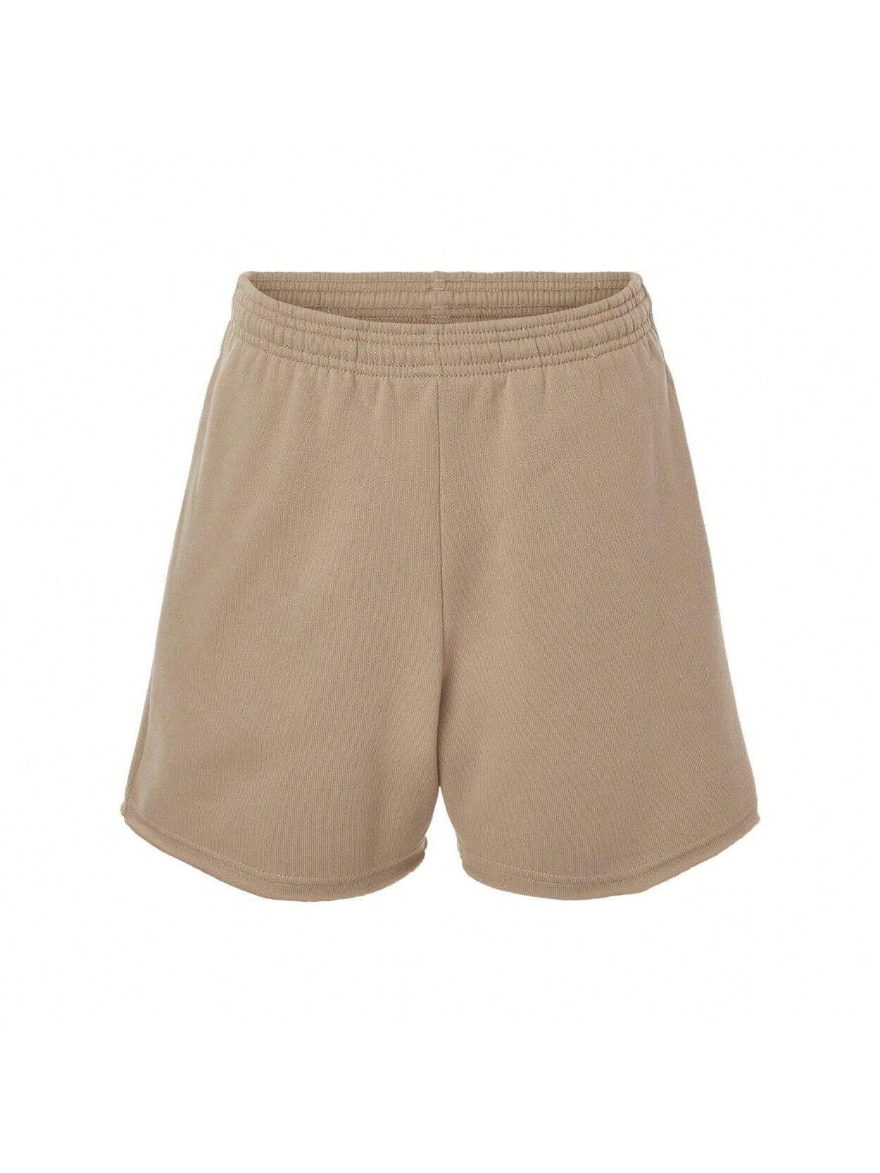 BELLA + CANVAS Women's Cutoff Fleece Shorts (Tan)