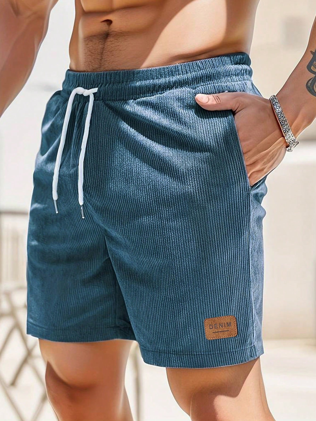 Men's Solid Color Drawstring Shorts With Pockets, Summer Casual Shorts