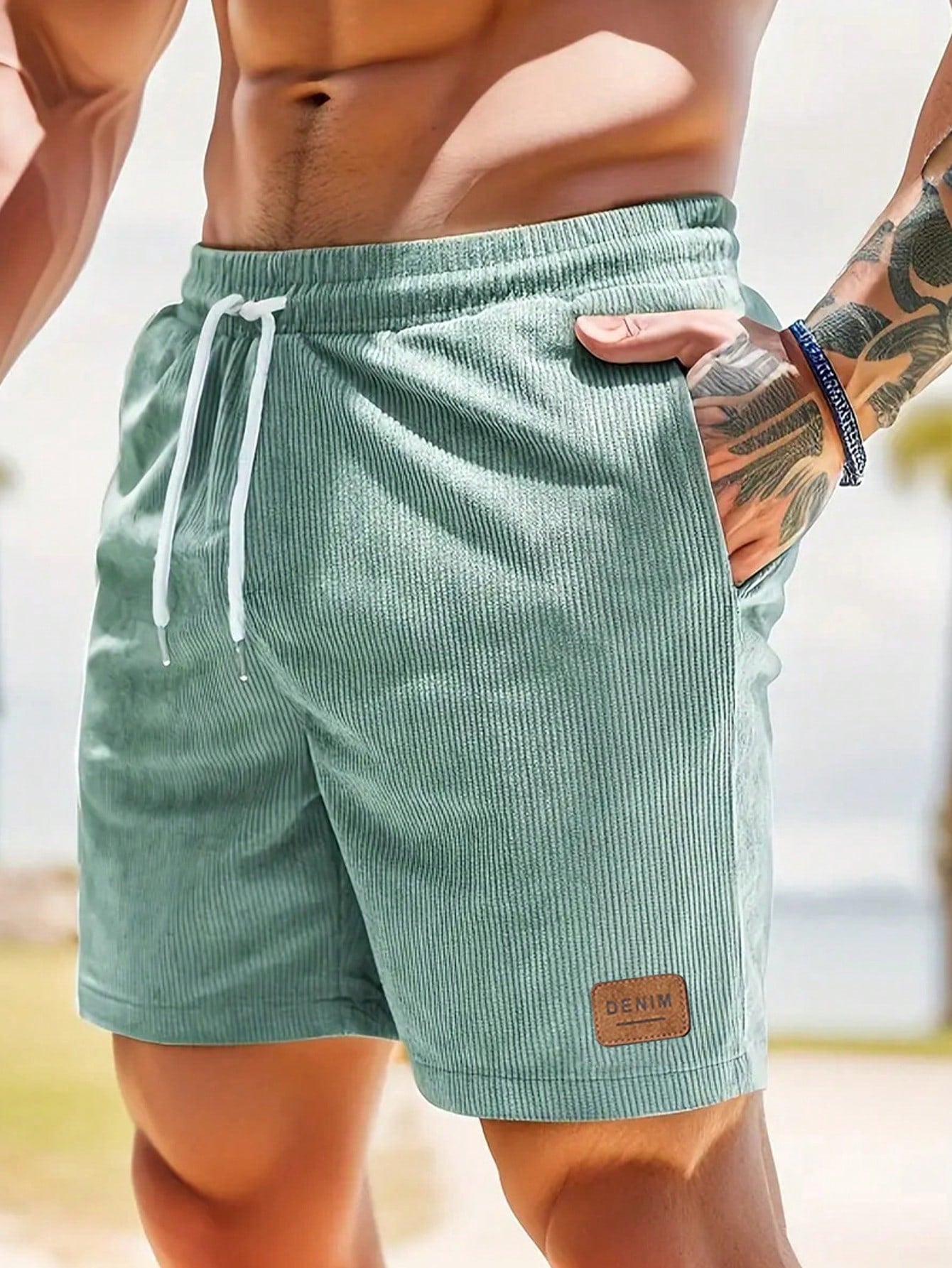 Men's Solid Color Drawstring Shorts With Pockets, Summer Casual Shorts