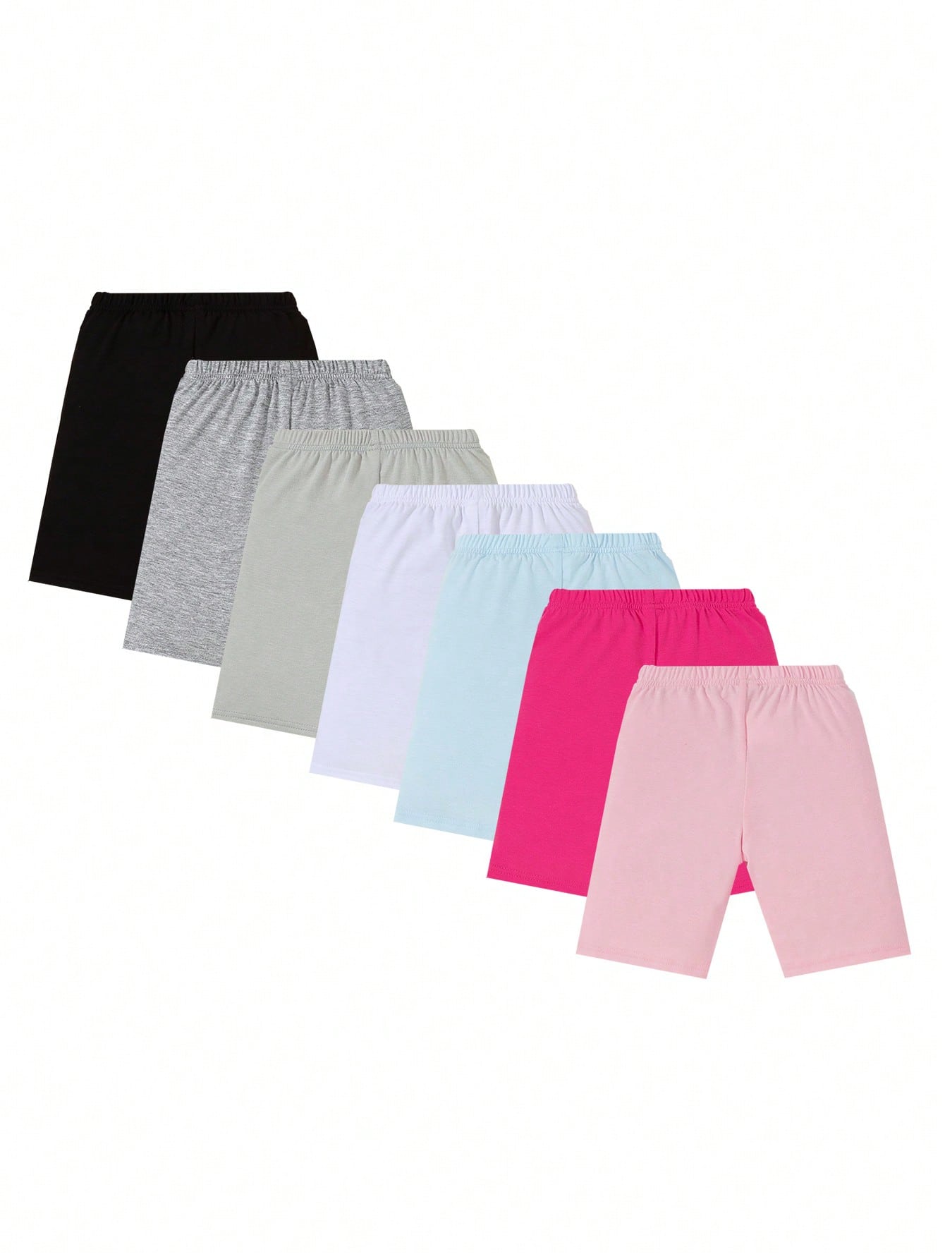 7pcs Young Girl Summer Short-Length Leggings Set