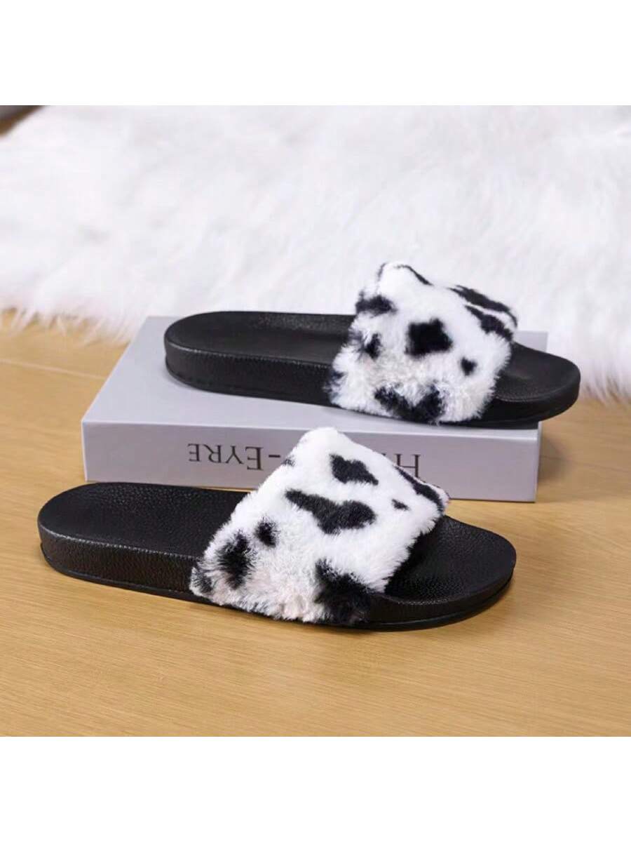 New Anti-Slip Furry Slippers, Household Soft Sole Open-Toe Slides