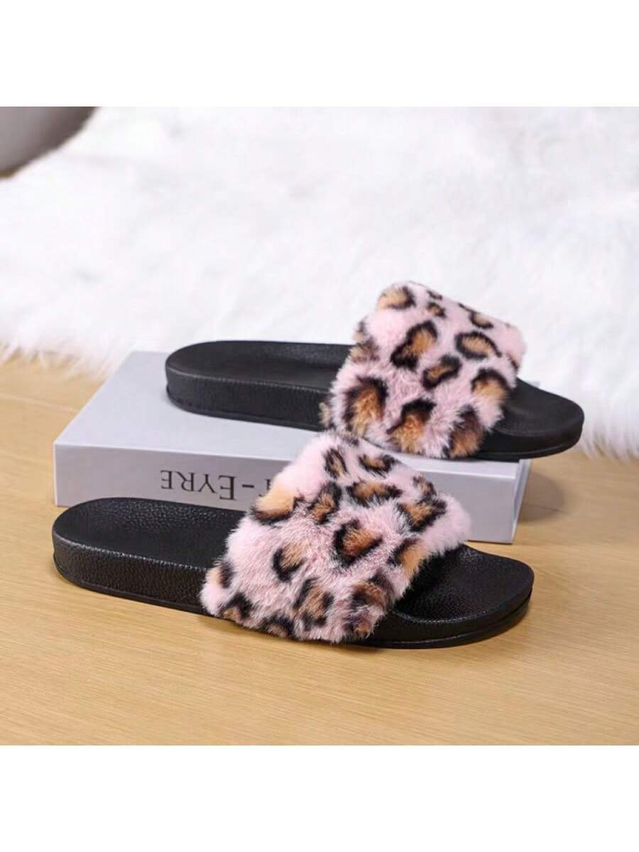 New Anti-Slip Furry Slippers, Household Soft Sole Open-Toe Slides