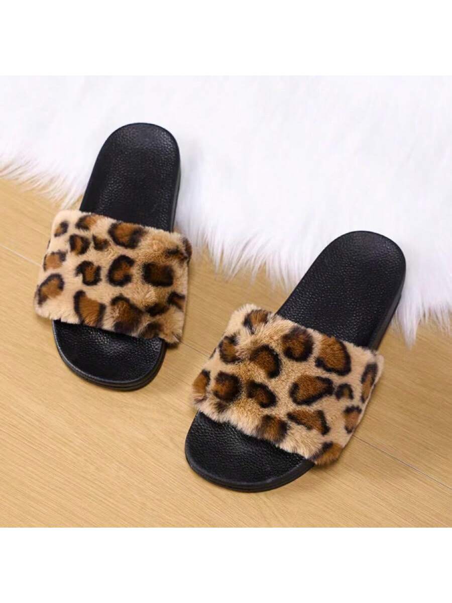 New Anti-Slip Furry Slippers, Household Soft Sole Open-Toe Slides