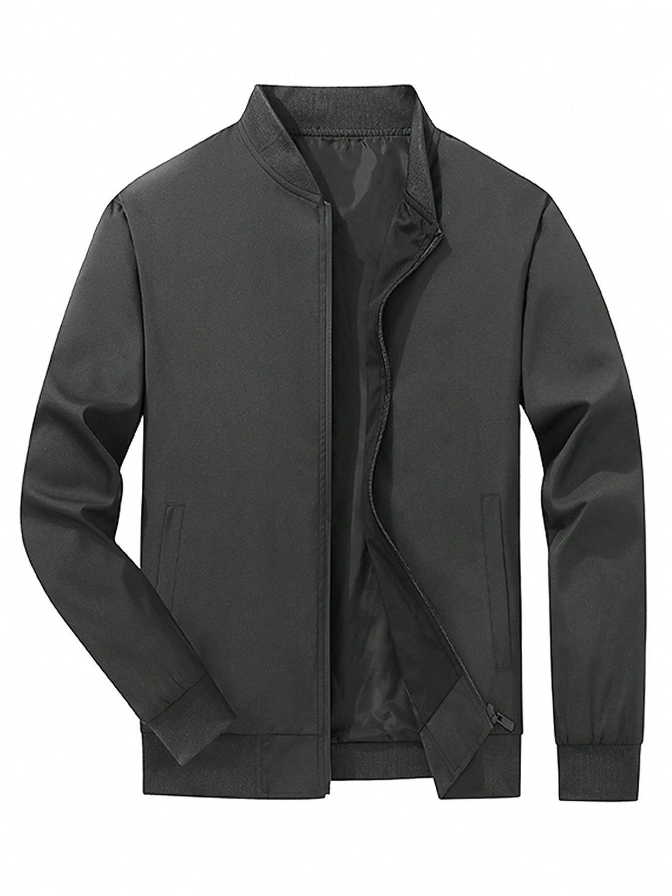 Men's Zippered Long Sleeve Plus Size Jacket & Coat