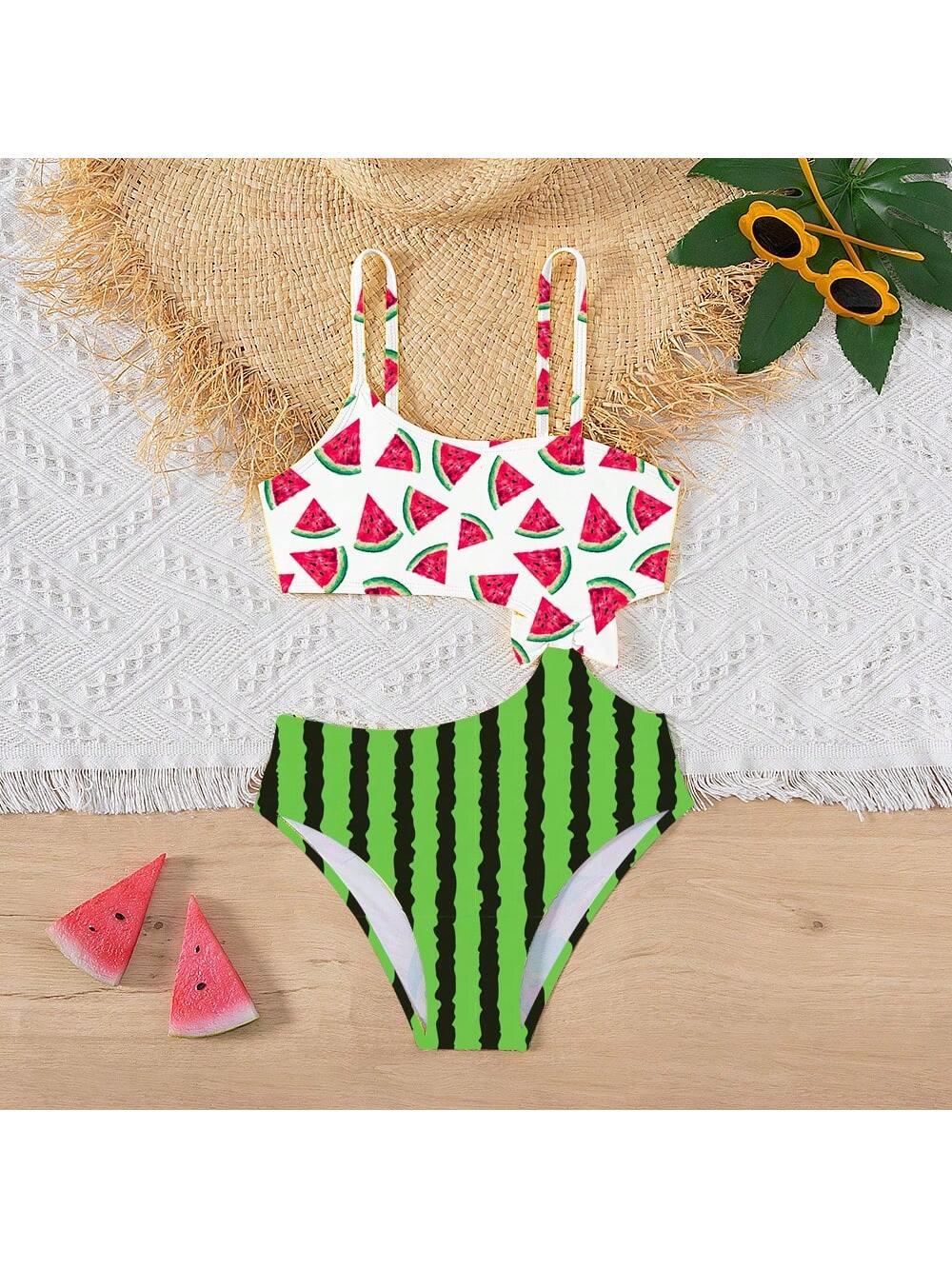 Tween Girl Cute Neon Floral Backless One-Piece Bathing Suit Swimsuit, Suitable For Medium To Large Sized Girls