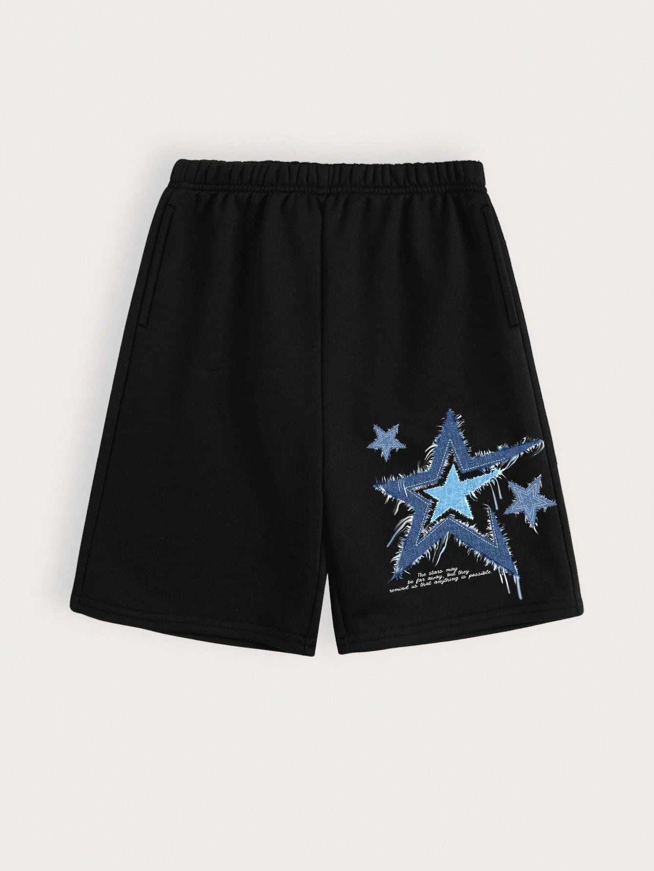 Tween Boy Casual Simple Cartoon Pentagram Pattern Shorts, Suitable For Summer