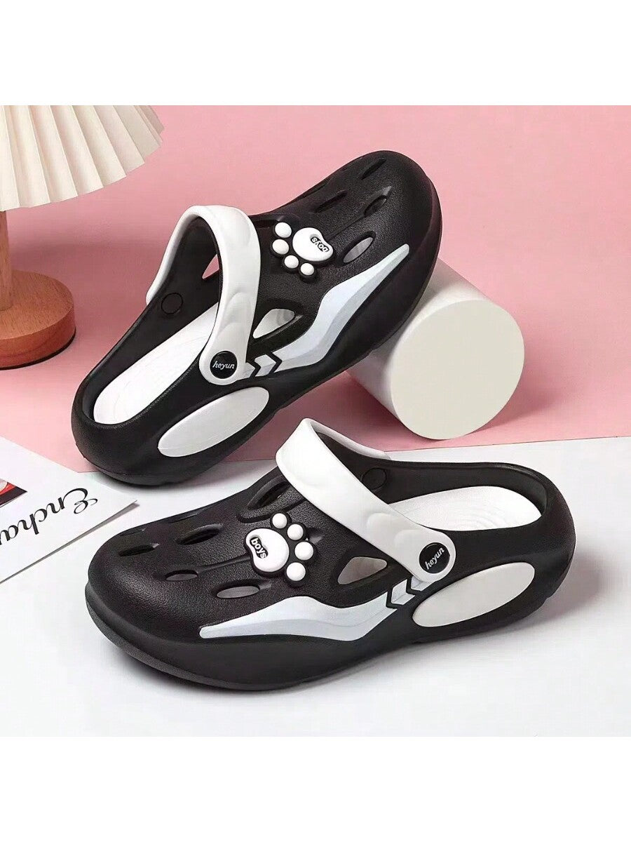 Women's Popular Cute Paw Jelly Shoes, Thick-Soled, Slip-Resistant, Cartoon Beach Slippers For Spring, Summer And Autumn, Trendy And Stylish Shoes With A Feeling Of Stepping On Poop, Slippers For Nurses, Beach Sandals, With Thick Sole, Slip-Resistant, Suit