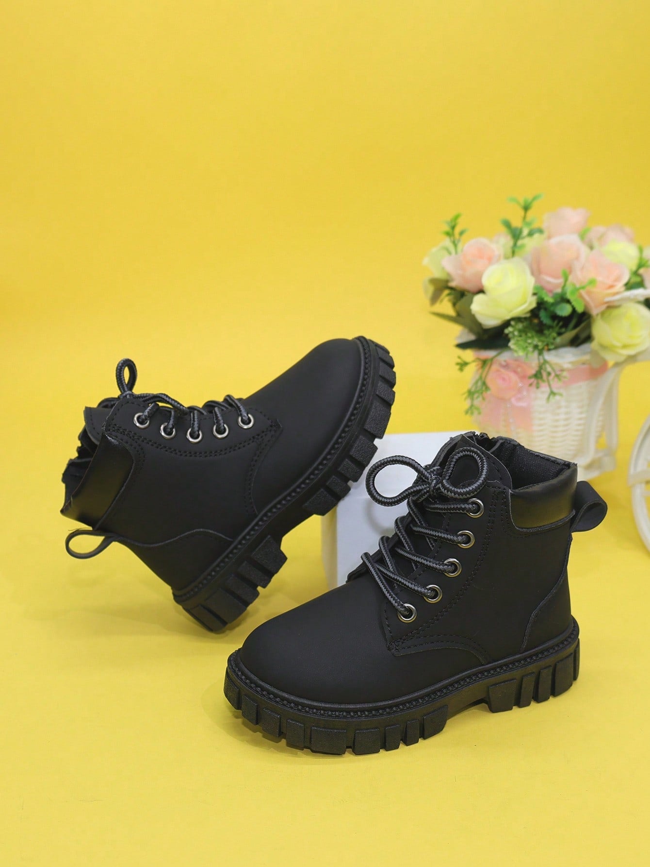 New Autumn And Winter Style  Boots For Little Girls, Casual High-Top Single Boot For Big Kids And Students' Street-Style Short Boots