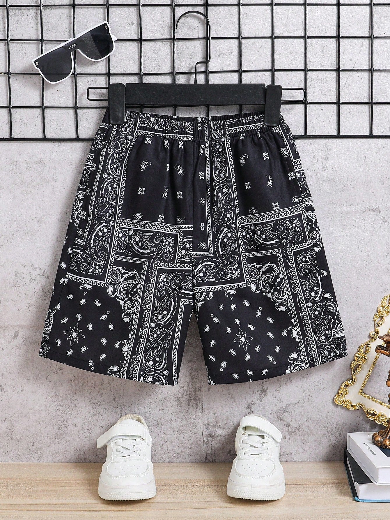 Tween Boys' Casual Comfortable Sports Loose Printed Woven Shorts